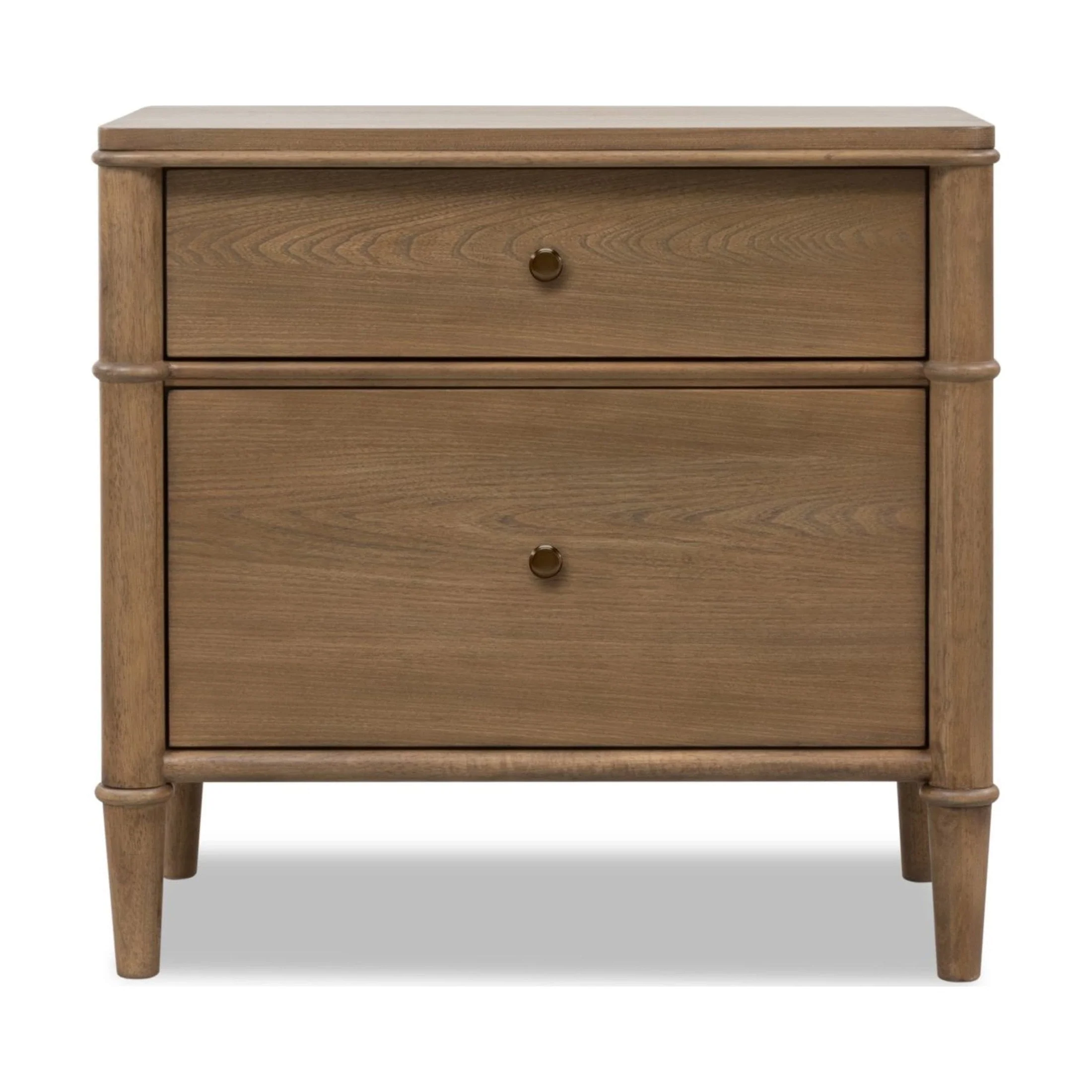 Detailed Lennox 2-Drawer Nightstand with Charging Station – Claystone Next-Generation