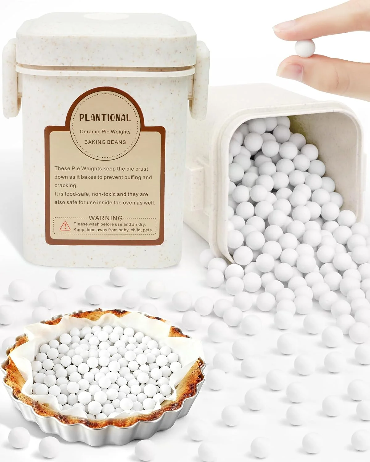 Environmentally Friendly Baking Ceramic Pie Weights Natural Stoneware For Blind Baking Pie Crusts 1.5 lb 10mm Ceramic Pie Weights Heat Resistant to 480°F Reusable Pie Weights for Homemade amp Store-Bought Pie Crusts Stylish