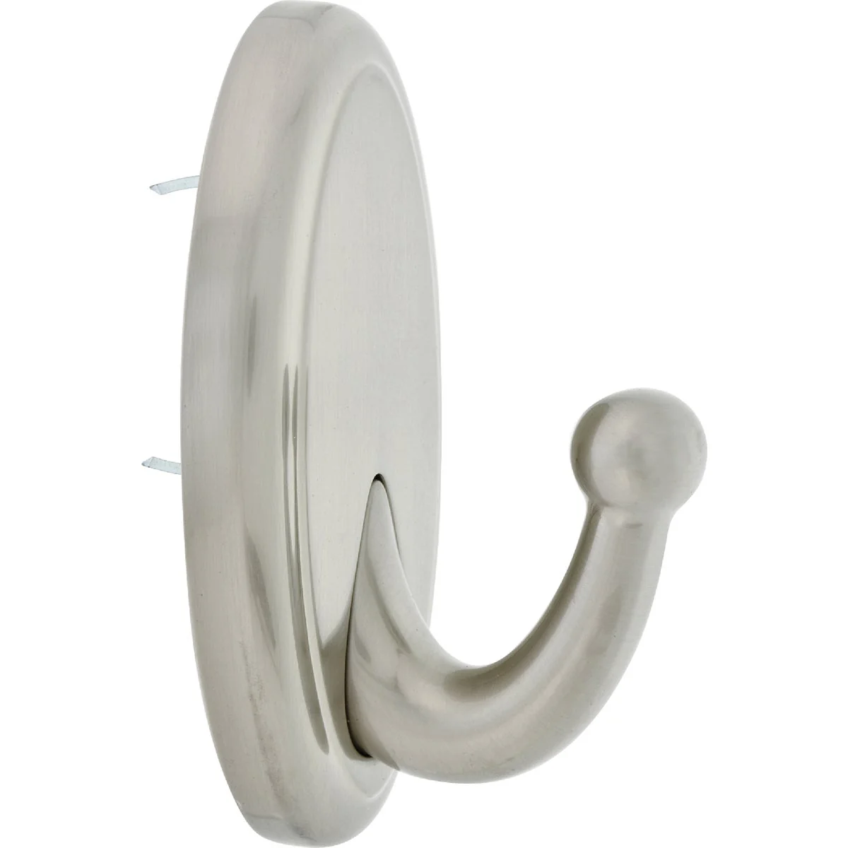 Smooth Hillman High and Mighty 25 Lb. Capacity Satin Nickel Oval Decorative Hook Original