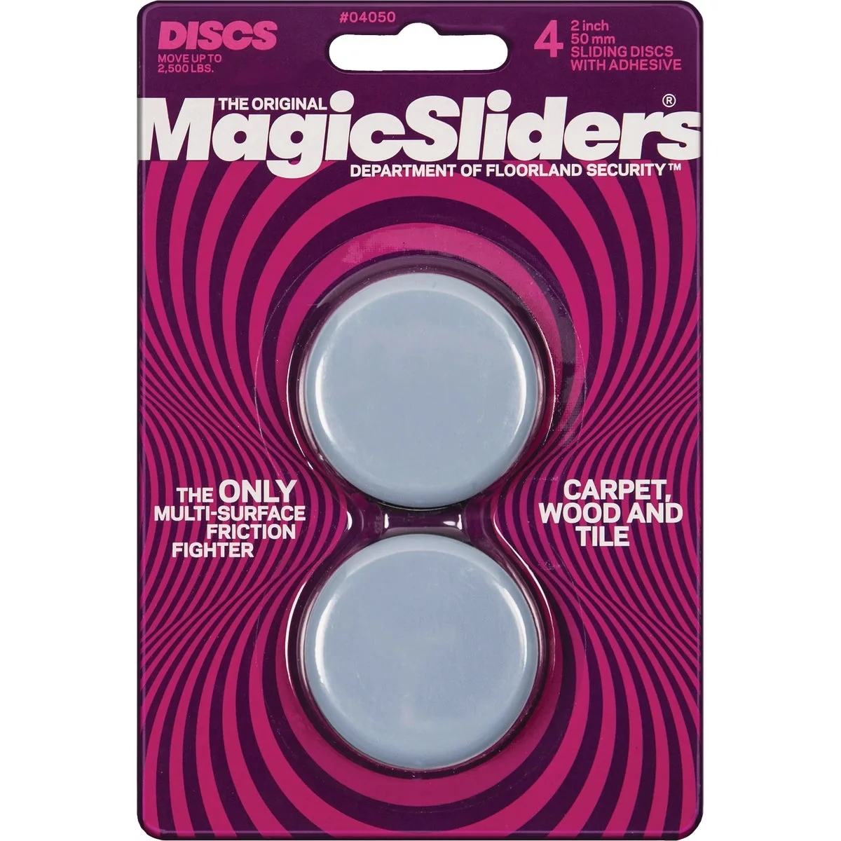 Secure Sliders 2 In. Round Self Adhesive Furniture Glide 4-Pack Fast