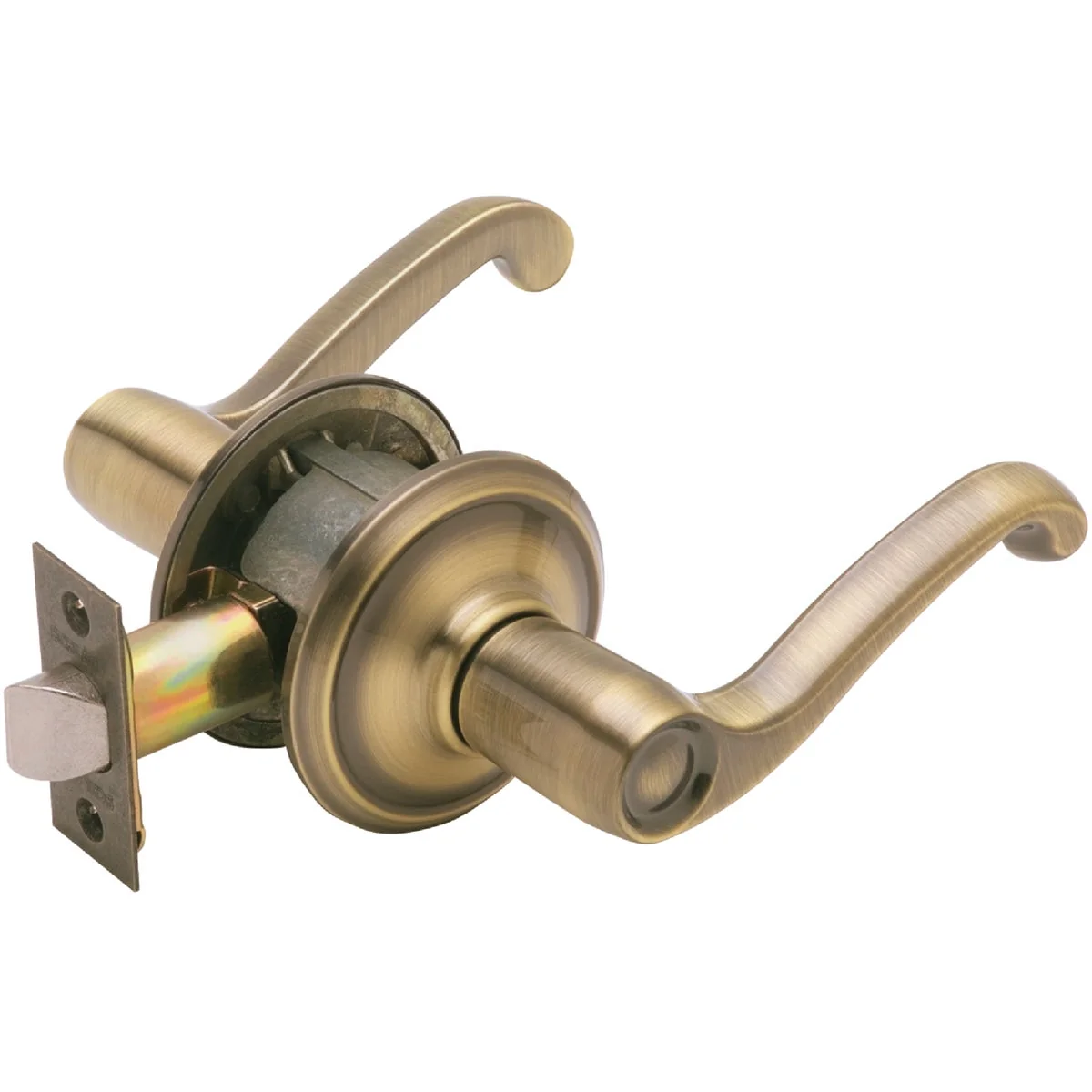 Crafted Schlage Antique Brass Flair Passage Door Lever High-Performance