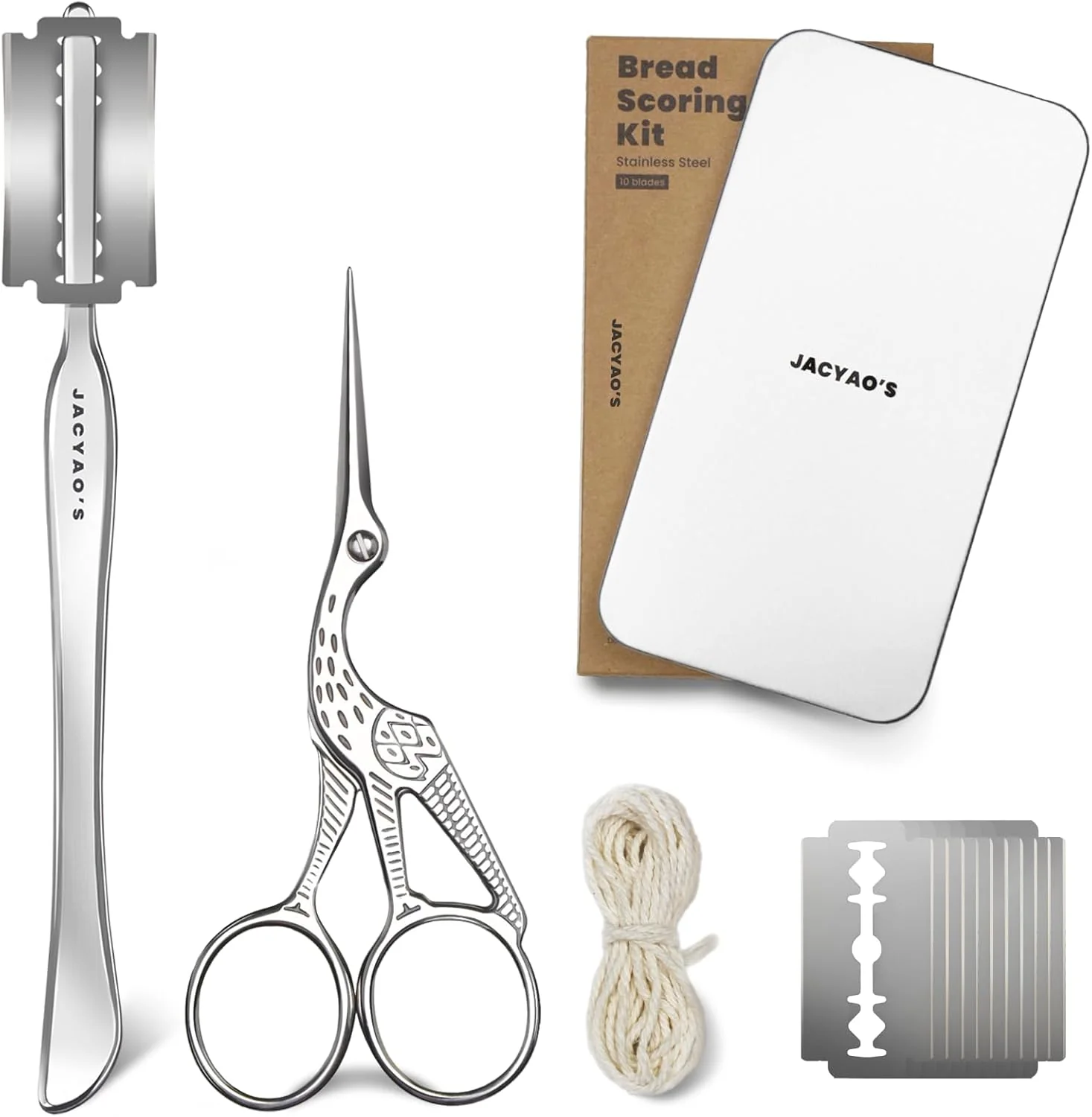 Fine Crafted JACYAO'S Bread Scoring Tool Kit Bread Lame and Dough Scissors Made From Food Grade Stainless Steel Smart