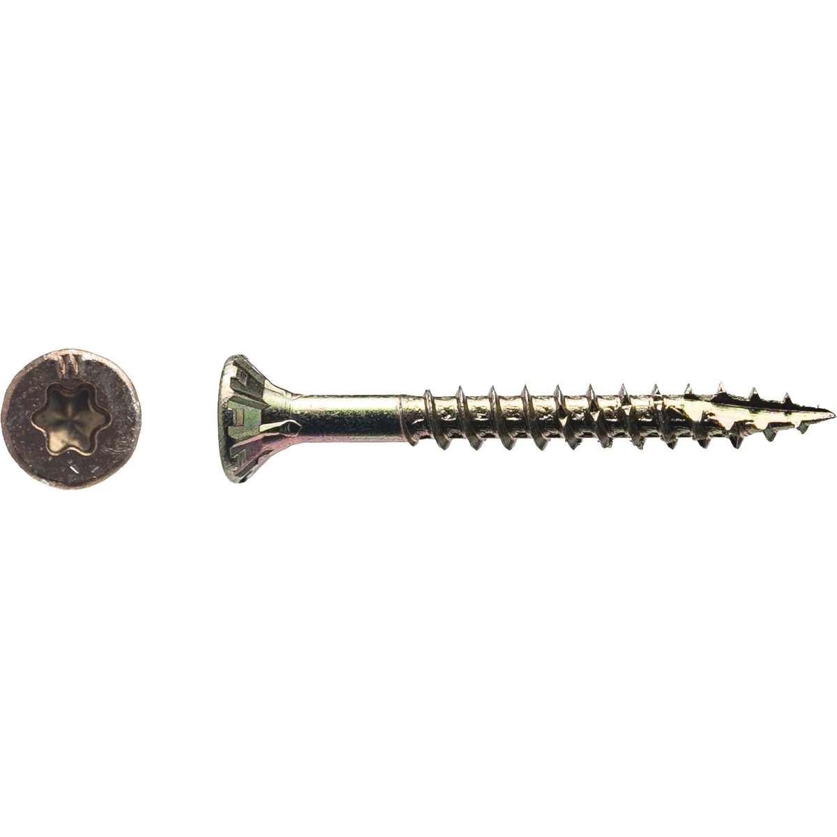 Expertly Made Big Timber 8 x 1-1 2 In. Yellow Zinc Flat Head Wood Screw 990 Ct. 5 Lb. Fast