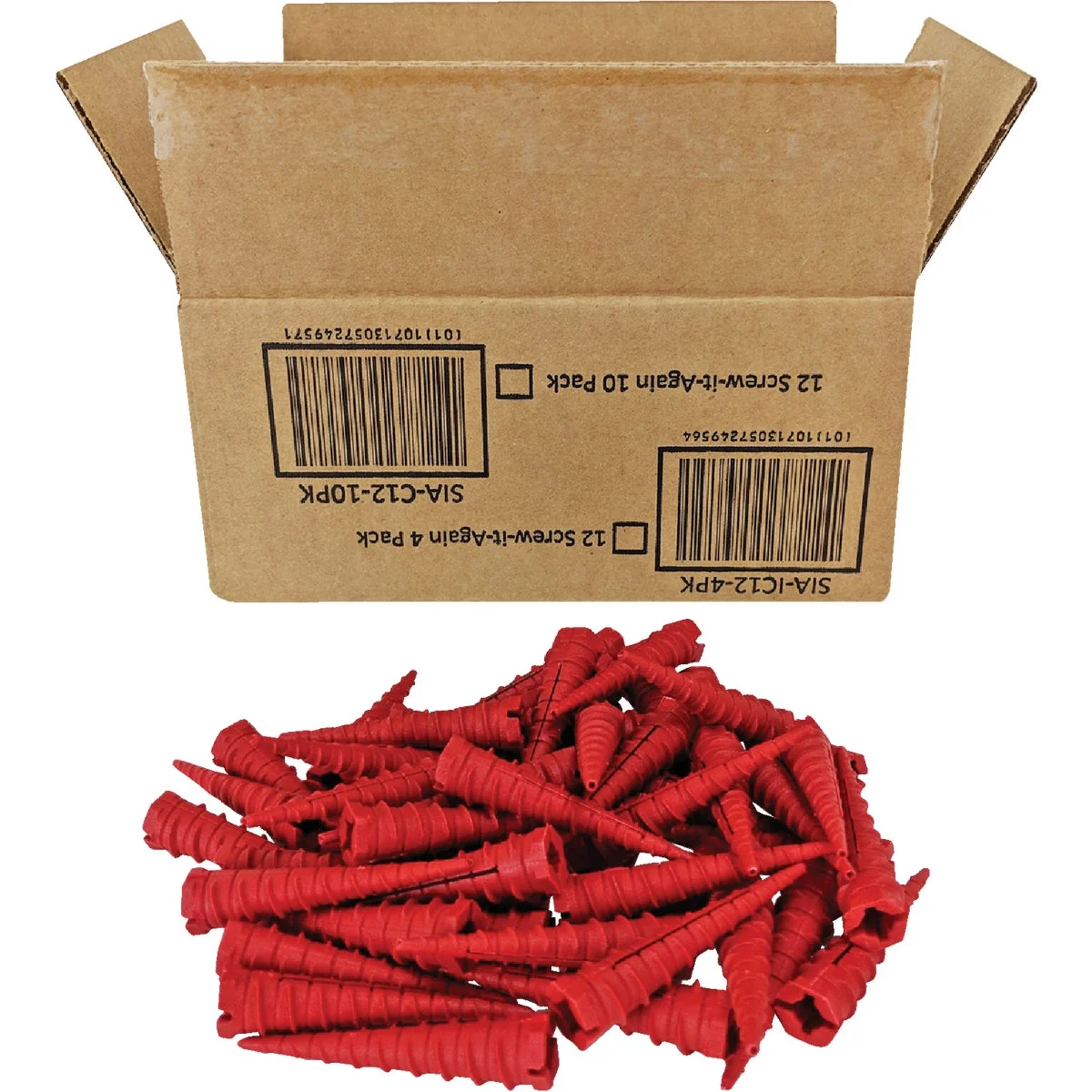 Innovative Screw-It-Again 2 to 16 Thread x 2 In. Red Plastic Wood Anchor 50 Ct. Classic