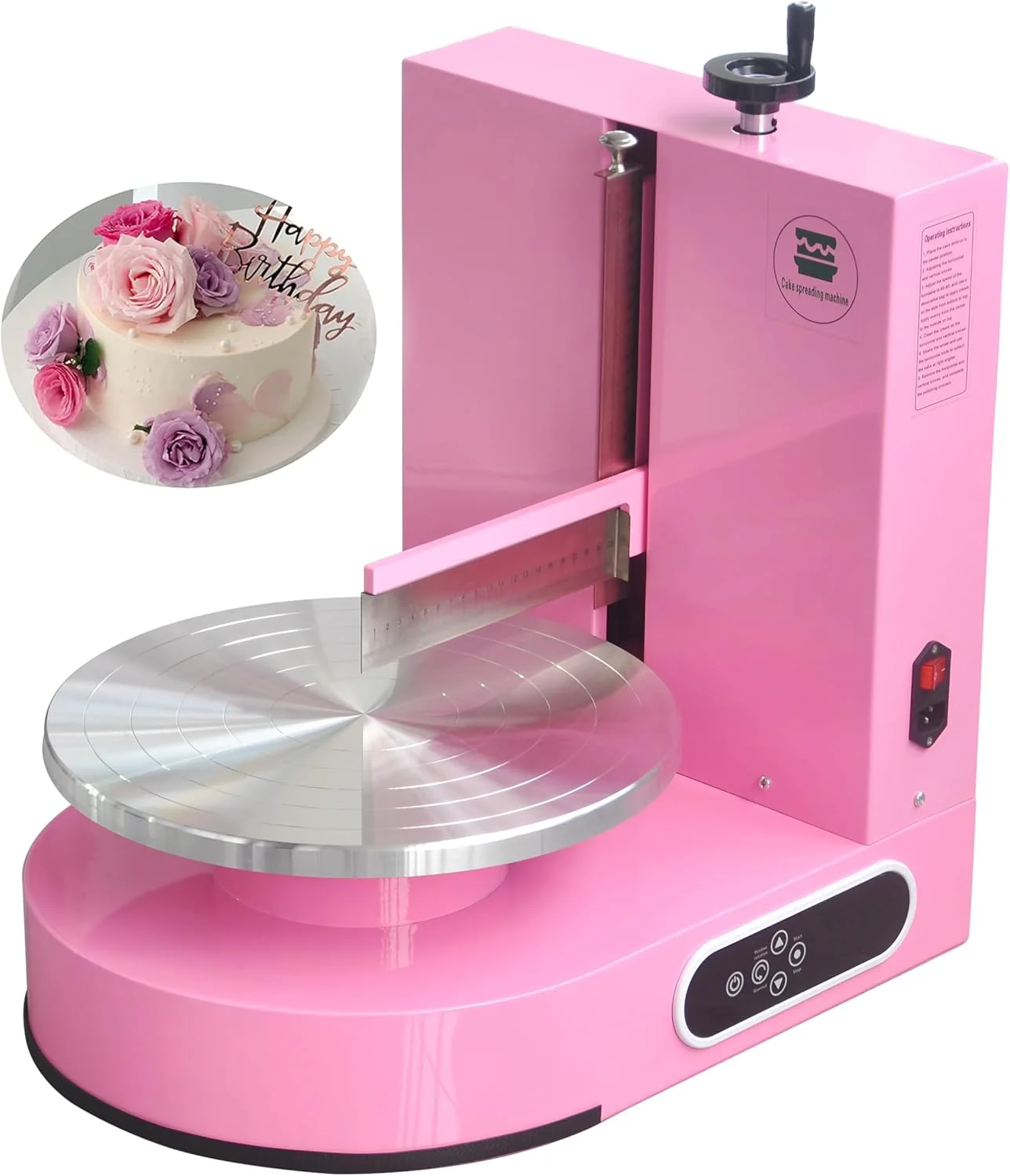 Powerful Semi Automatic Birthday Cake Smoothing Coating Machine AC110V 4-14in Cake Cream Spreading Machine Original Design