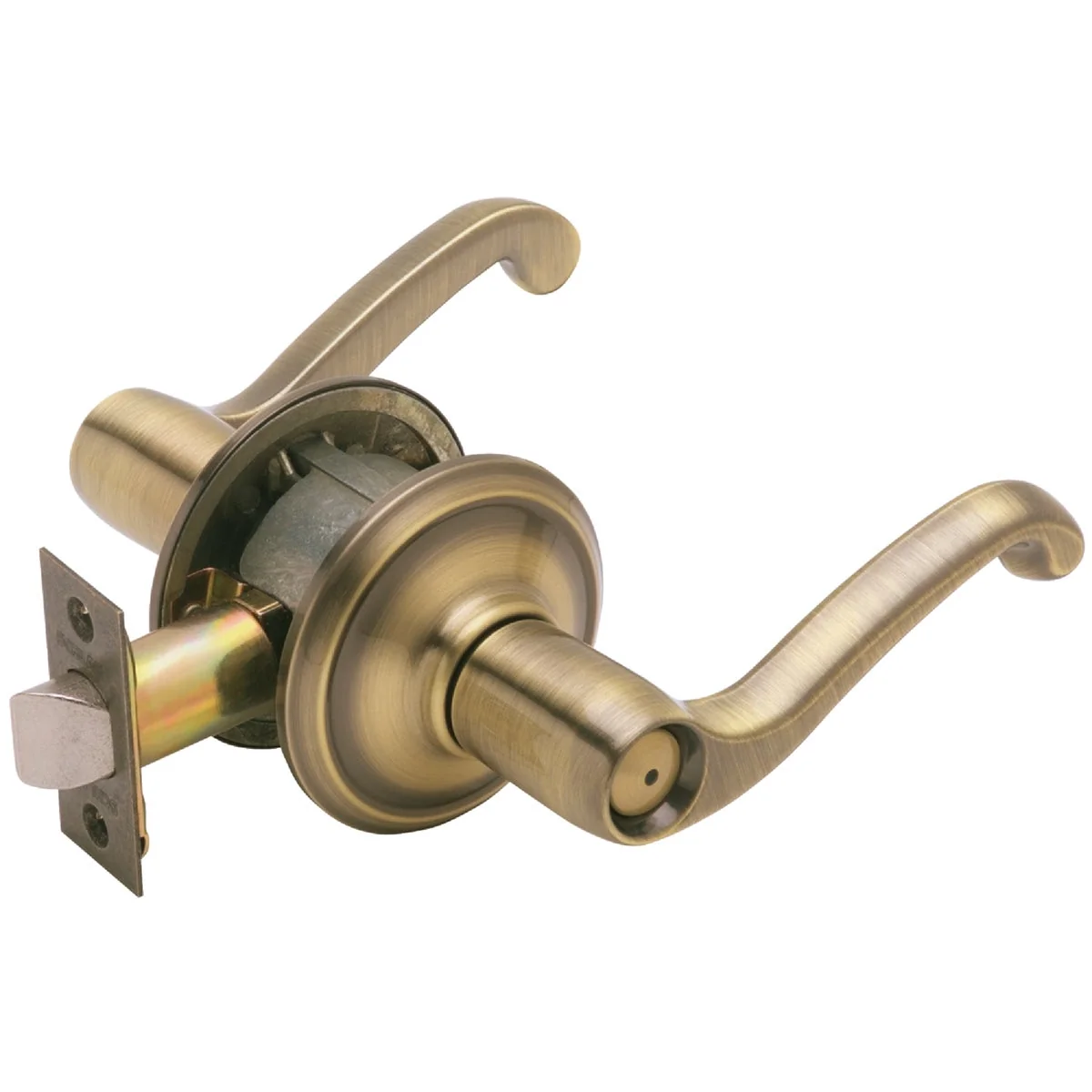 Excellent Schlage Antique Brass Flair Privacy Door Lever Pure