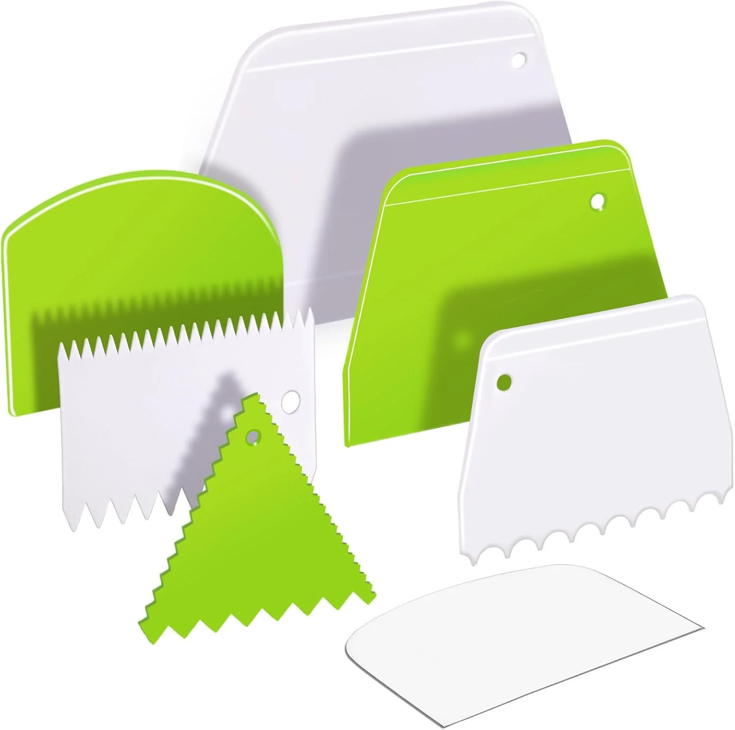 Innovative Teenitor 7 Pcs Cake Scraper Bench Scraper Dough Scraper Cake Smoother Bowl Scraper Cake Cutter Cake Decorating Kit Modern
