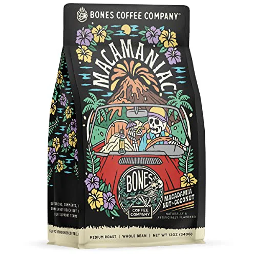 Long-Lasting Macamaniac Macadamia and Coconut Flavored Coffee 12 Ounce World-Class