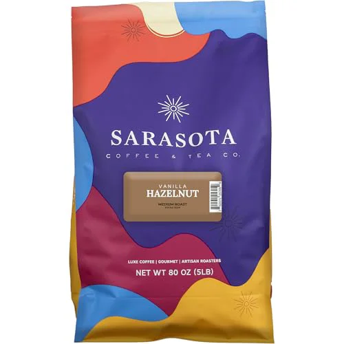 Fine Sarasota Coffee Whole Bean Vanilla Hazelnut 80 Ounce Classic