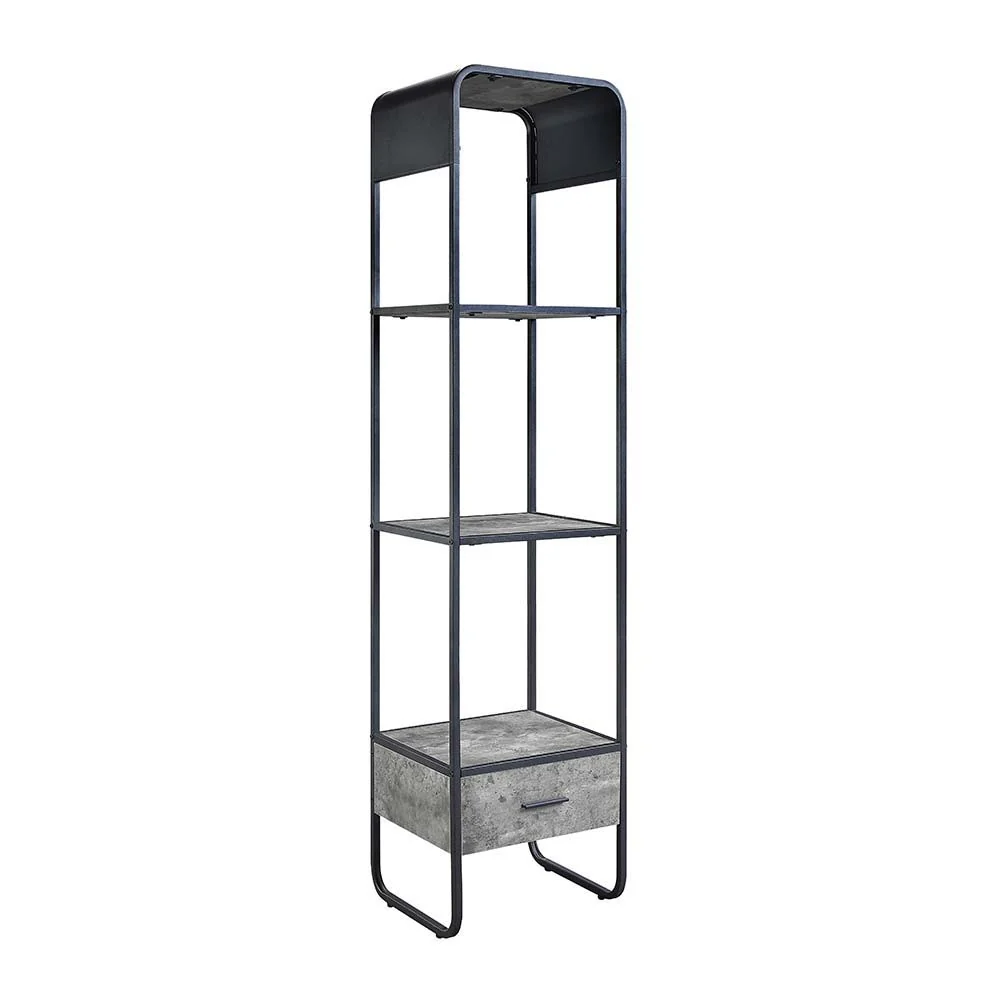 Carefully Designed Raziela - TV Stand Side Pier - Concrete Gray Black Certified