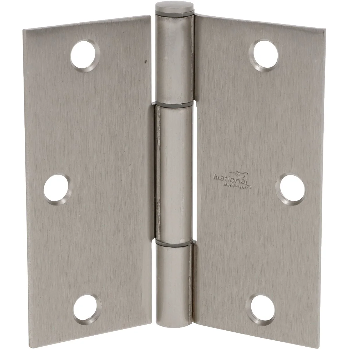 Durable National Hardware Squeak Guard 3-1 2 In. Satin Nickel Hinge with Square Corner 3-Count Certified