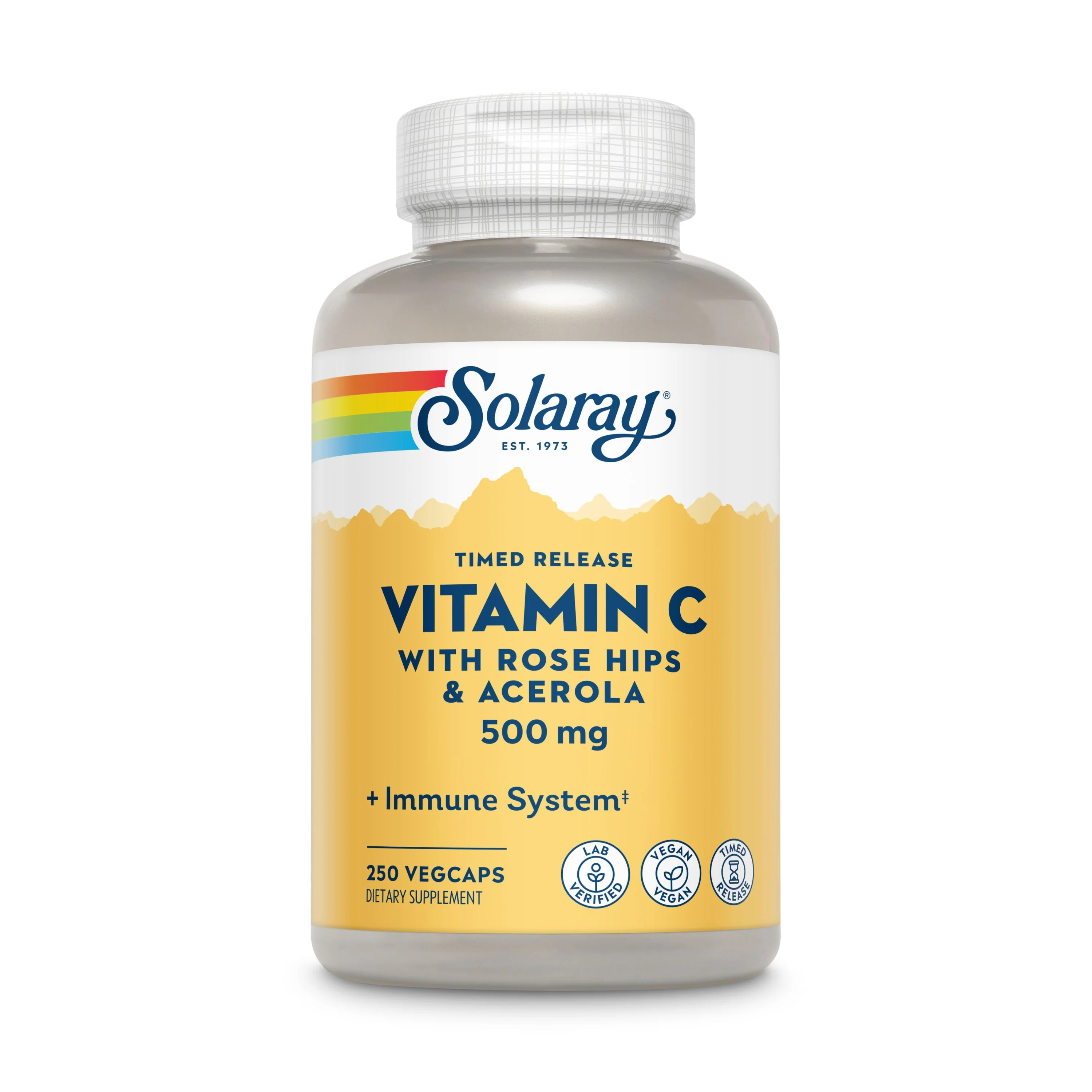 Crafted Solaray Vitamin C Timed Release with Rose Hips Acerola 500 mg Practical