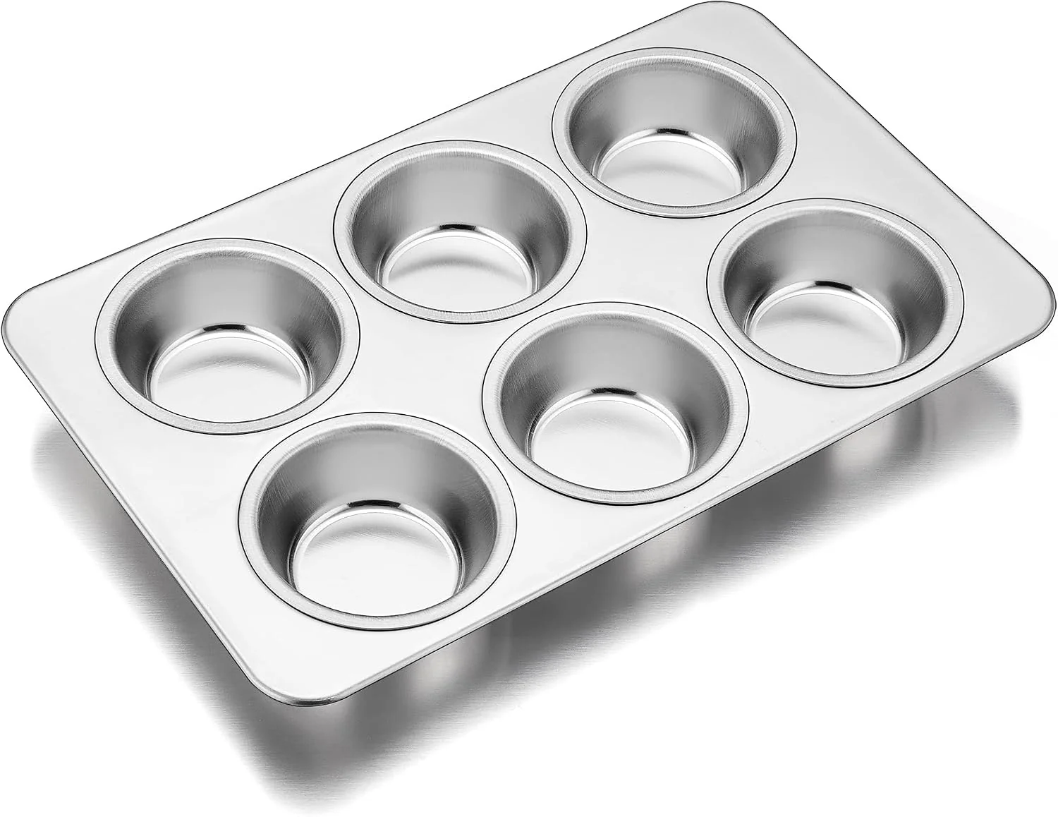 Top-Quality TeamFar Muffin Pan 6 Cup Muffin Pan for Baking Cupcake Pan Muffin Tin Stainless Steel Muffin Tray Set for Making Cakes Cornbread Quiche and More Healthy amp Sturdy Oven amp Dishwasher Safe Exceptional
