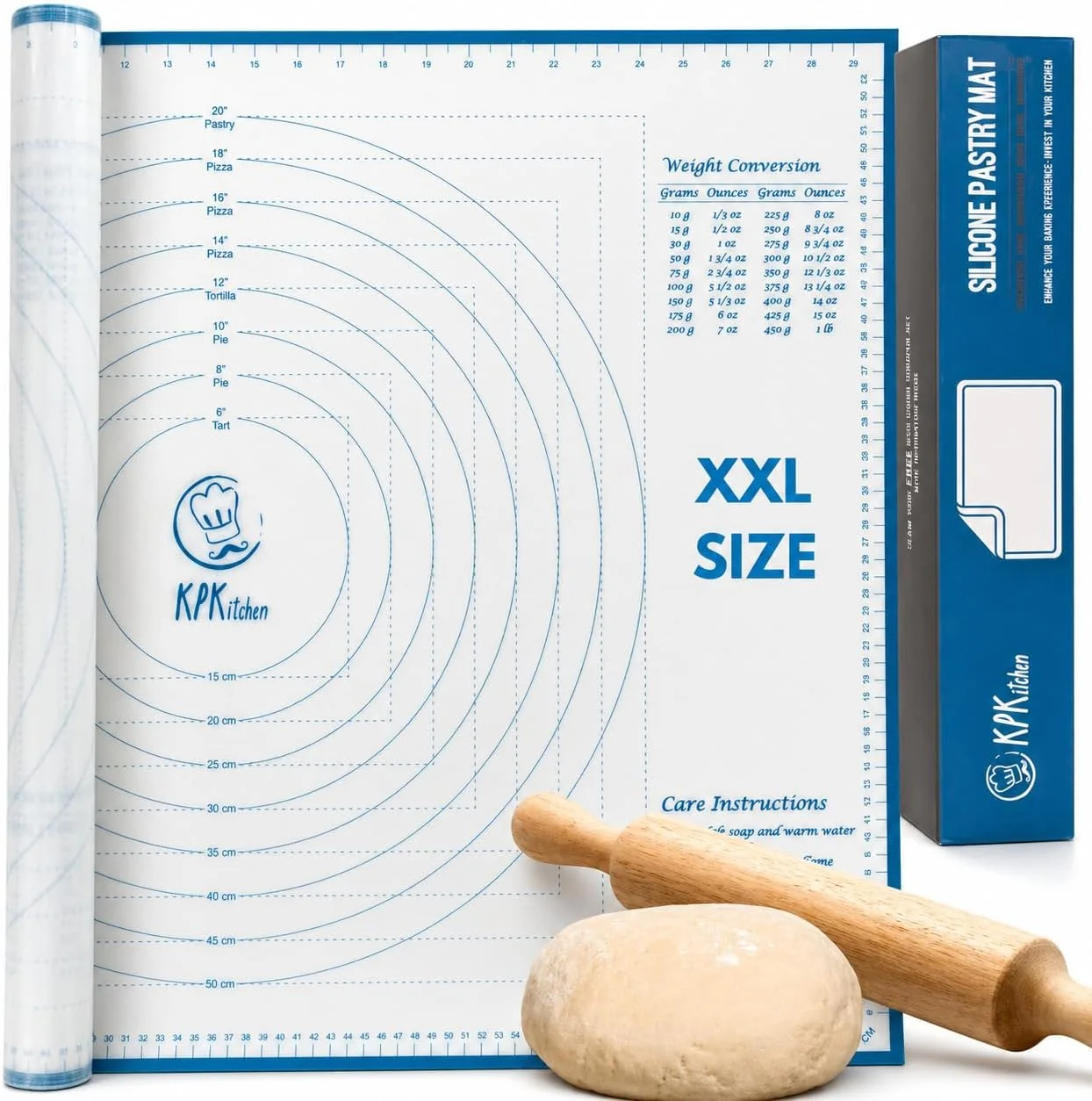 Specialty Silicone Pastry Mat XXL Extra Large Dough Rolling Mat for Baking amp Pizza Non-Slip Easy-Clean Surface 23.5 x 31.5 Inches Printed Measurements amp Conversion Chart For Dough Cookies Pie amp Fondant. Fast