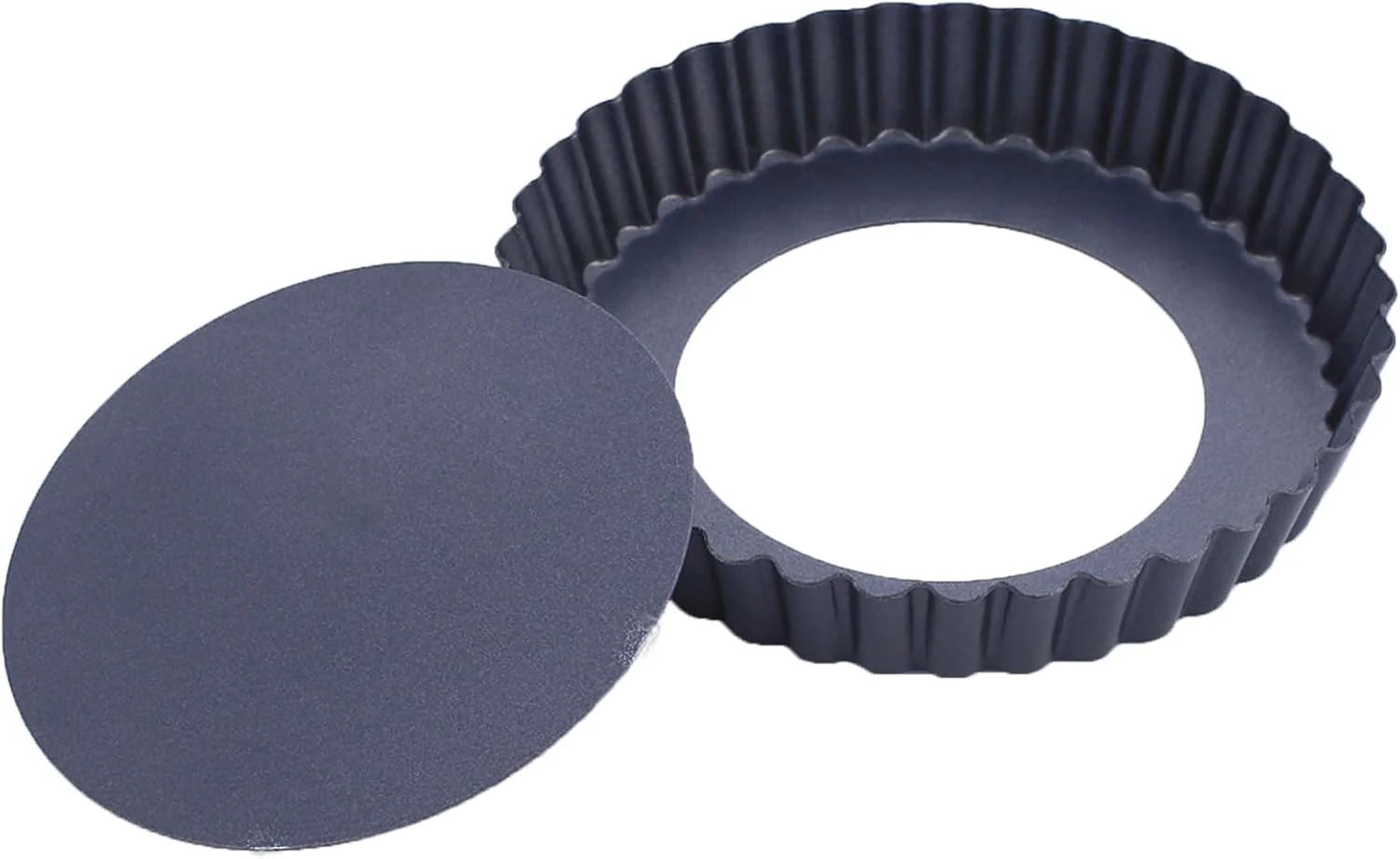 Classic 7 Inch Tart Pan Fluted Fruit Pie Pans with Removable Base Nonstick Coating Tarts Molds for Baking Supply For Pizza Tartlet Cake Quiche Lightweight
