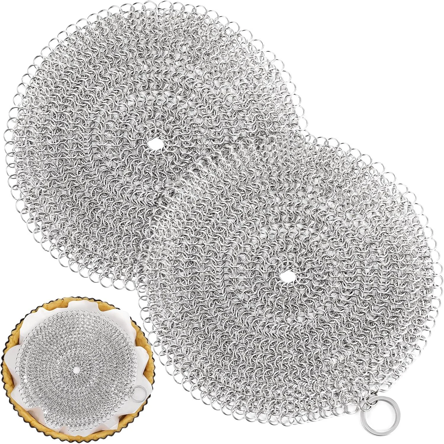 Dependable Patelai 2 Pcs Stainless Steel Pie Weights for Baking Universal Fit Pie Weight for 7-10 Inch Pies Round Metal Pies Weights Chain Dishwasher Safe Enhanced