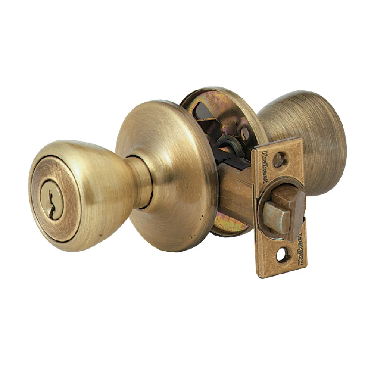 Long-Lasting Kwikset Tylo Antique Brass Entry Door Knob Functional