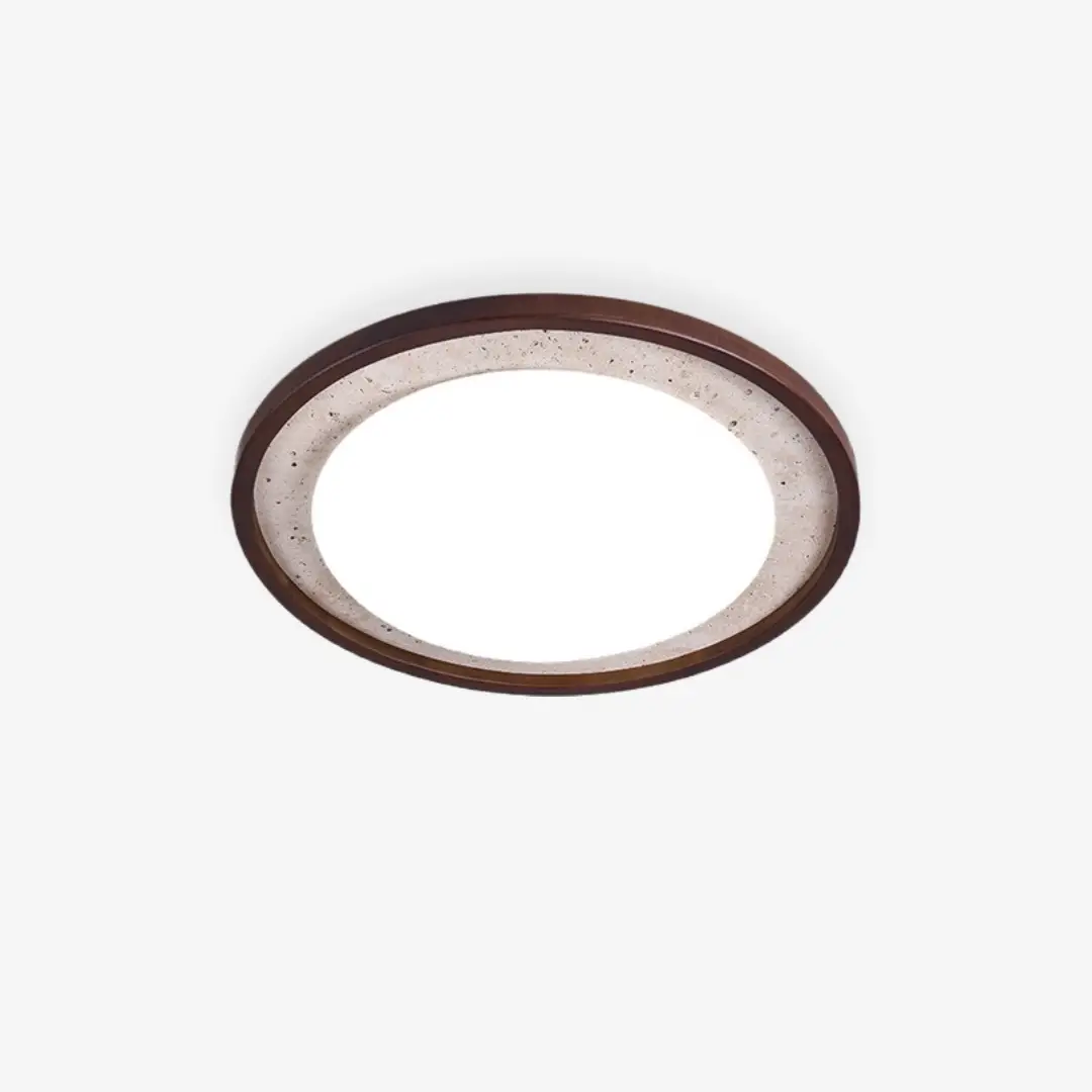 Comfortable Round Travertine Ceiling Lamp Healthy