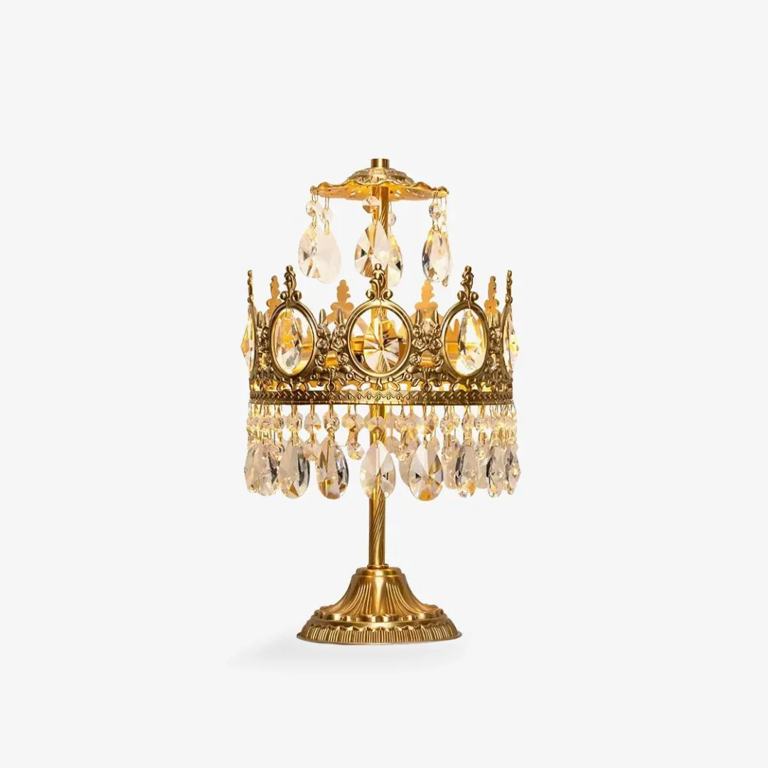 Artisan Crystal Crown Table Lamp Traditional