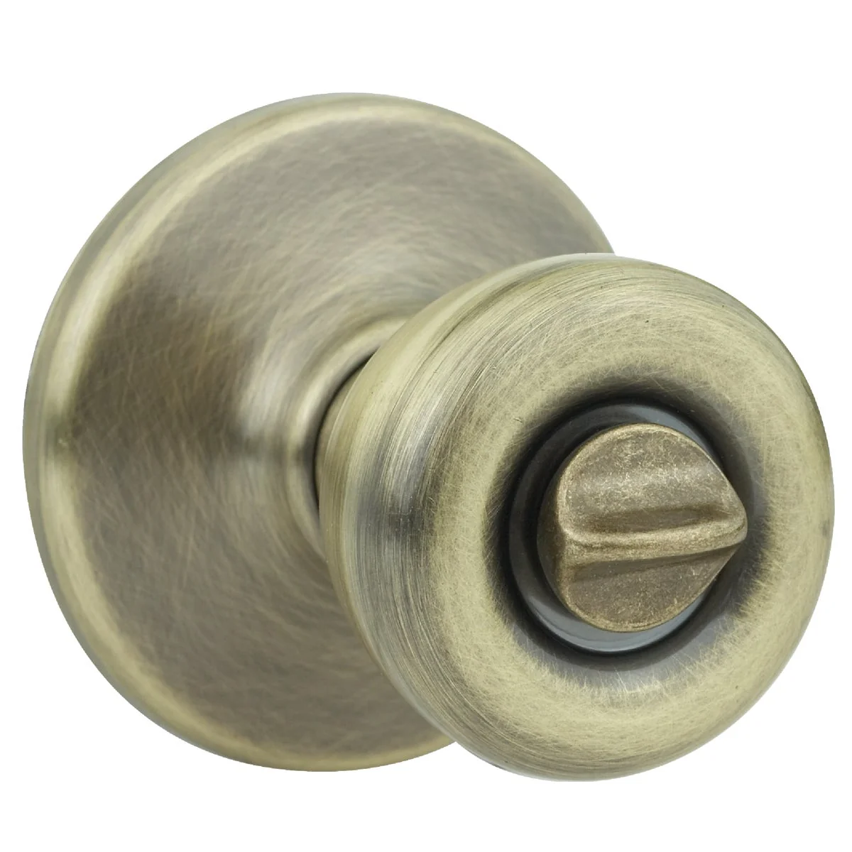 Next-Generation Kwikset Tylo Antique Brass Bed Bath Door Knob Minimalist