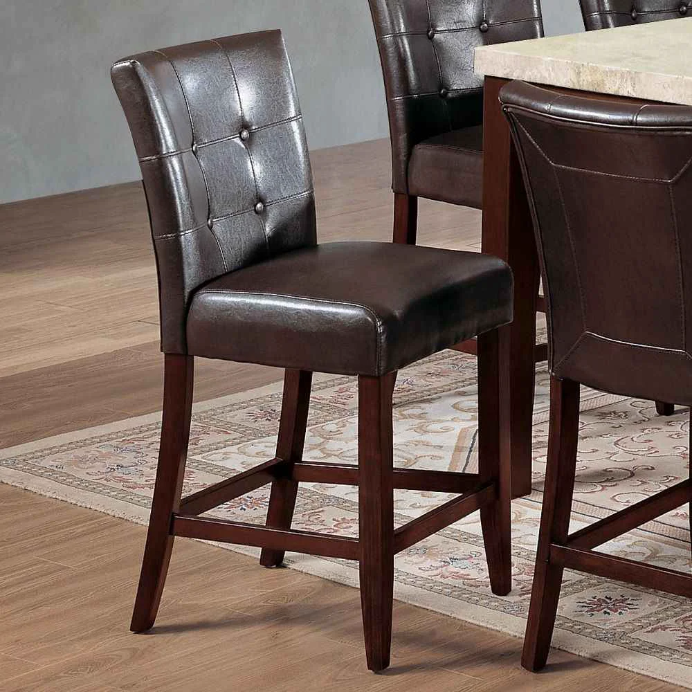 Outstanding Britney - 20 Counter Height Chair Set of 2 - Espresso Synthetic Leather Walnut Easy-to-Use