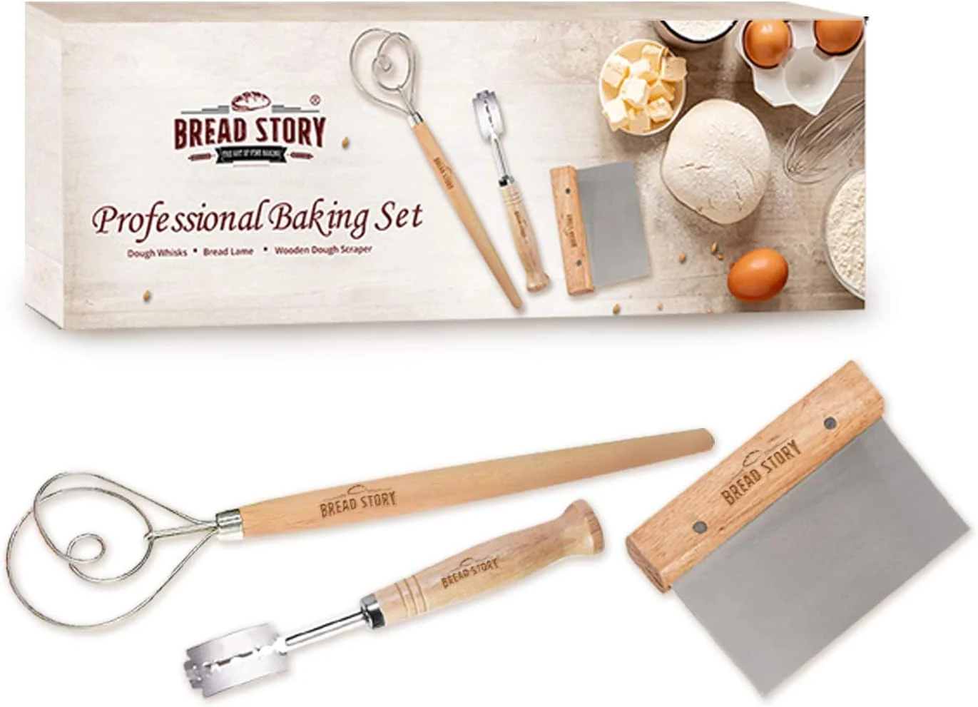 Effective Bread Story Dough Lame Scraper Set - Sourdough Scoring Original Design