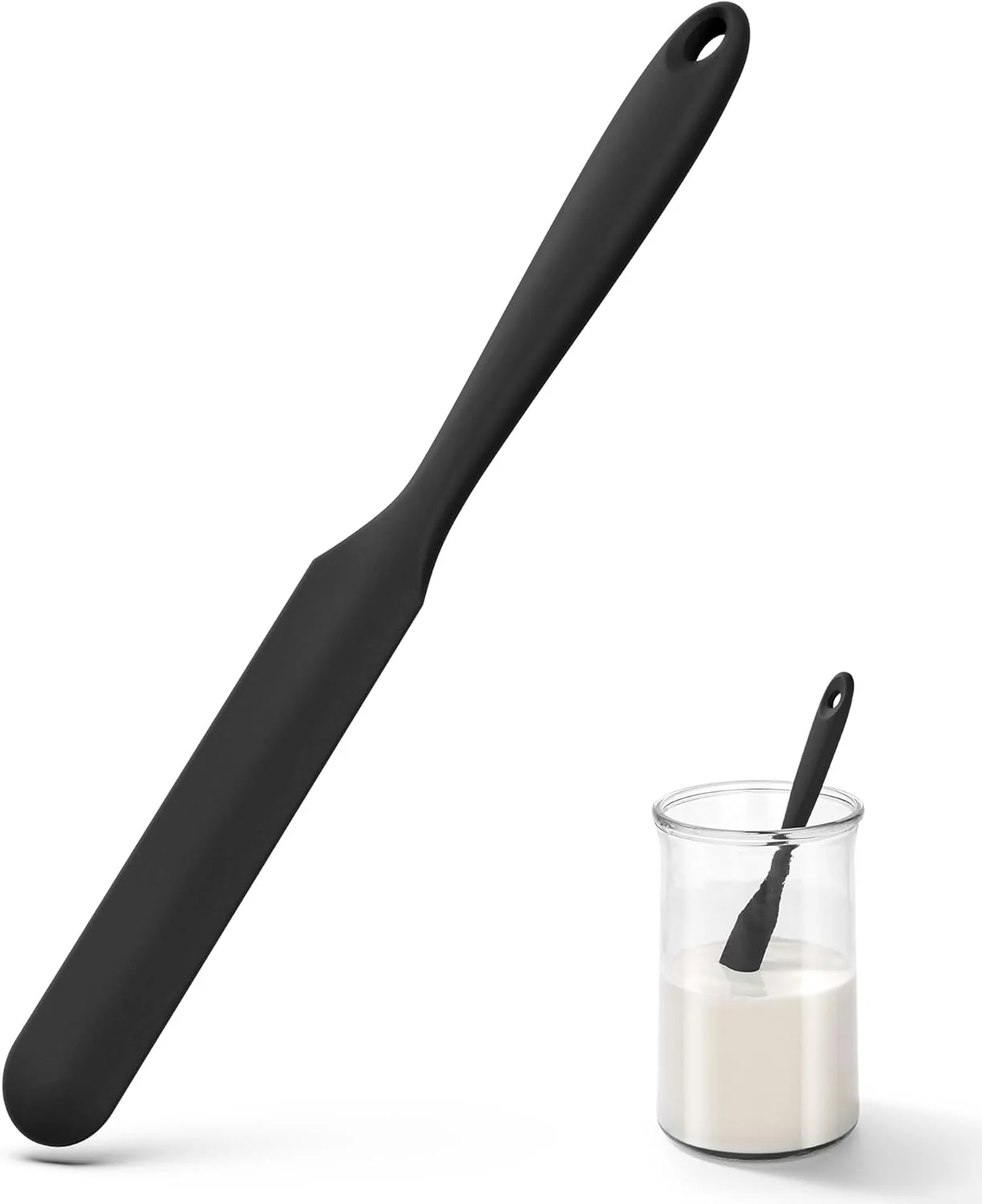 Trusted U-Taste Skinny Silicone Jar Spatula 600ºF Heat-Resistant Food-Grade 10in Long Narrow Sourdough Stirring Stick Durable