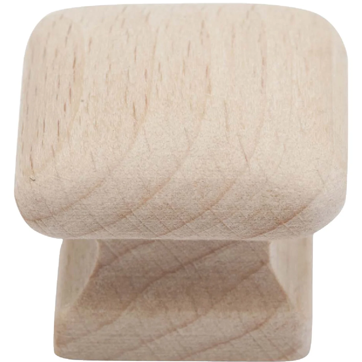Dependable Do it Wood Hardwood Square 1-1 2 In. Cabinet Knob 2-Pack Smooth