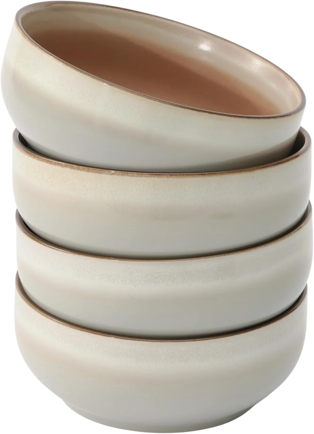 Fashionable Ceramic Ce Bowls Set of 4-21 oz Stoneware Bowls for Soup Salad Dessert or Ice Cream - Stackable Dishwasher Microwave Safe Exclusive