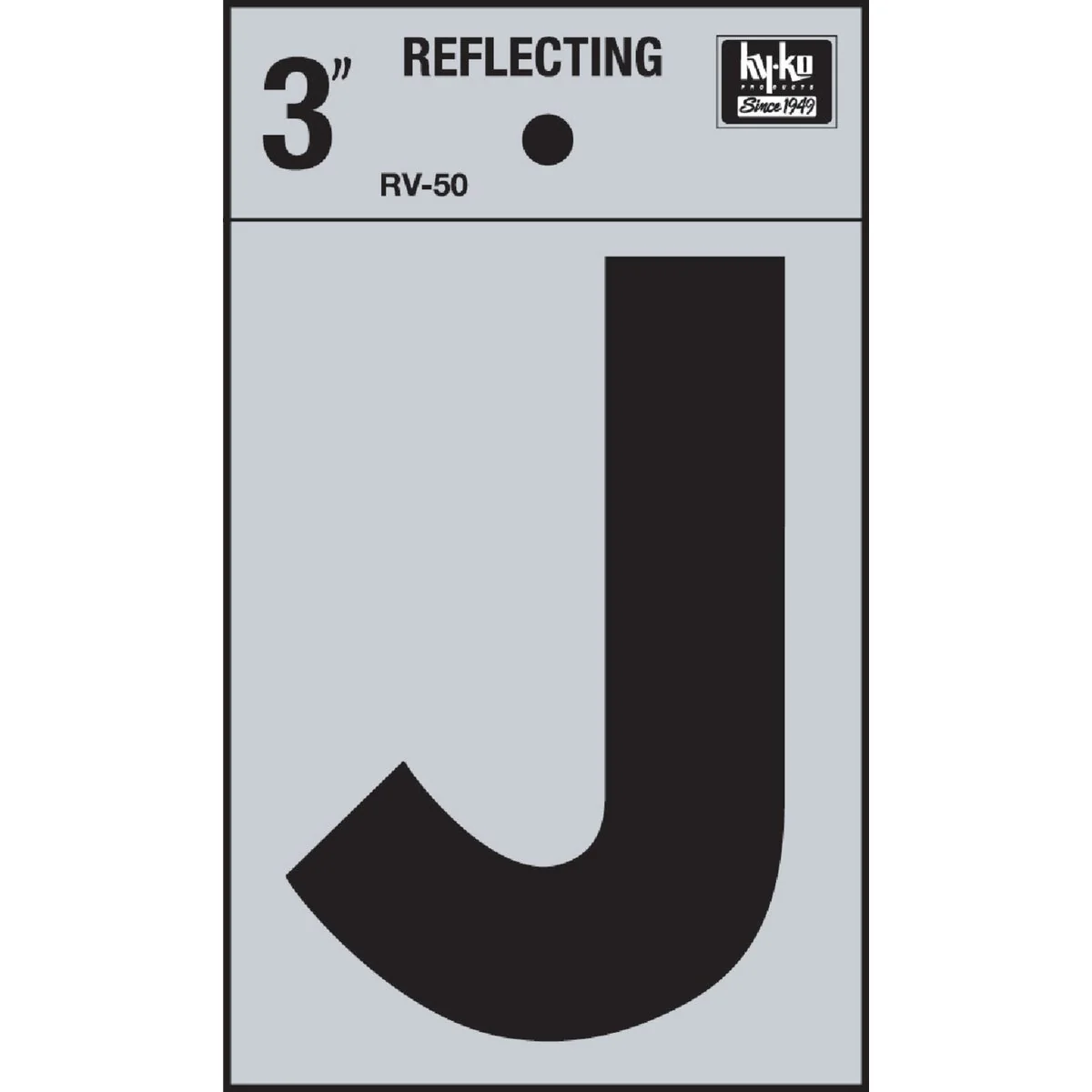 Fast Hy-Ko Vinyl 3 In. Reflective Adhesive Letter J Elite