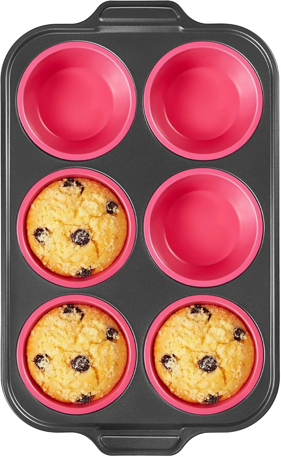 Premium Bronypro Jumbo Silicone Muffin Cupcake Pan for Baking with Metal Frame Extra Large 3.5dia Muffin Tins Easy to Pop Nonstick Non Toxic Bakeware for Top-Quality