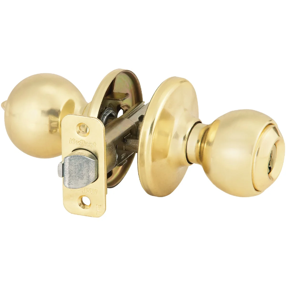 Easy-to-Use Kwikset Polo Polished Brass Entry Door Knob Responsible