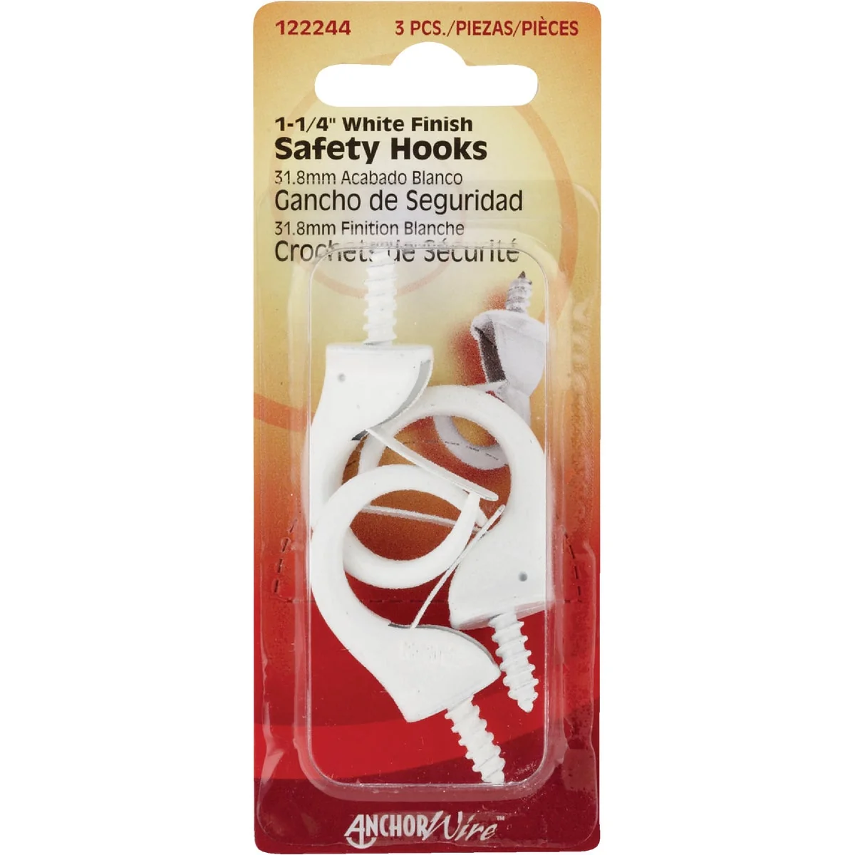 Traditional Hillman Anchor Wire 1-1 4 In. White Safety Hook Natural