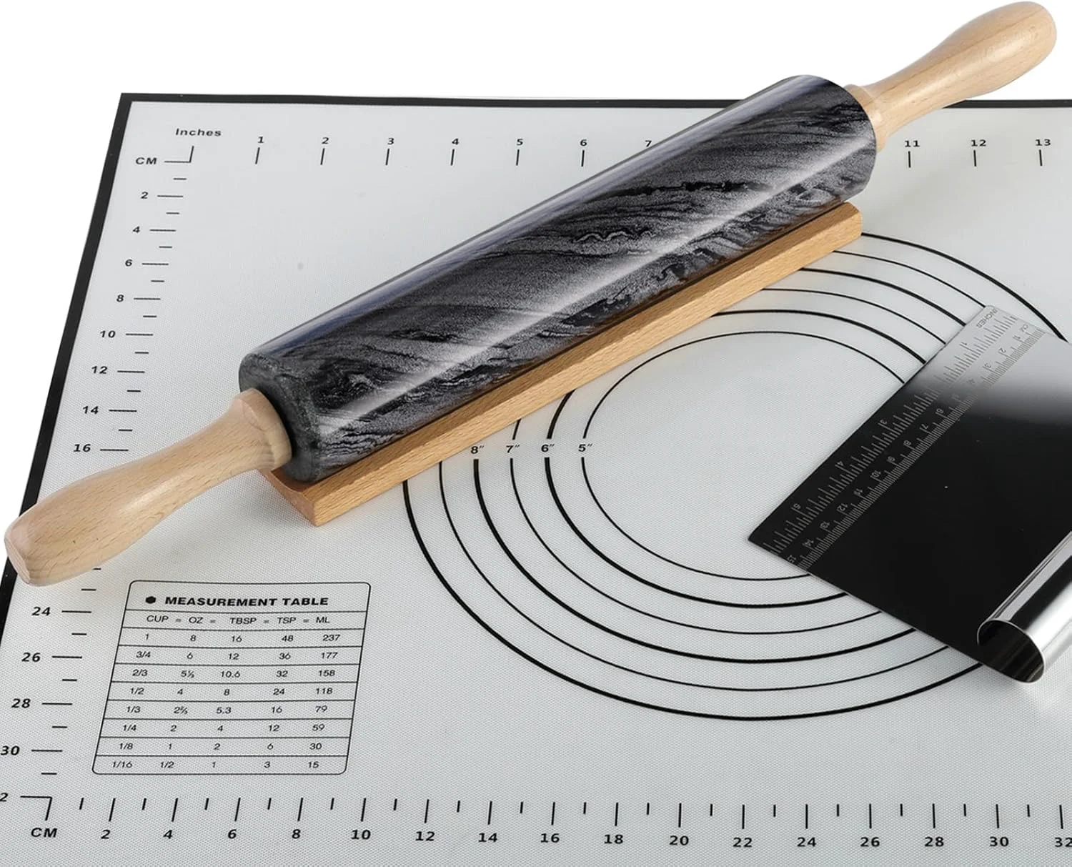 Crafted African Natural Marble Rolling Pin Non-Stick Polished Dough Roller Pasta Dumpling Fondant Pie Crust Bread Pizza Dough Trendy