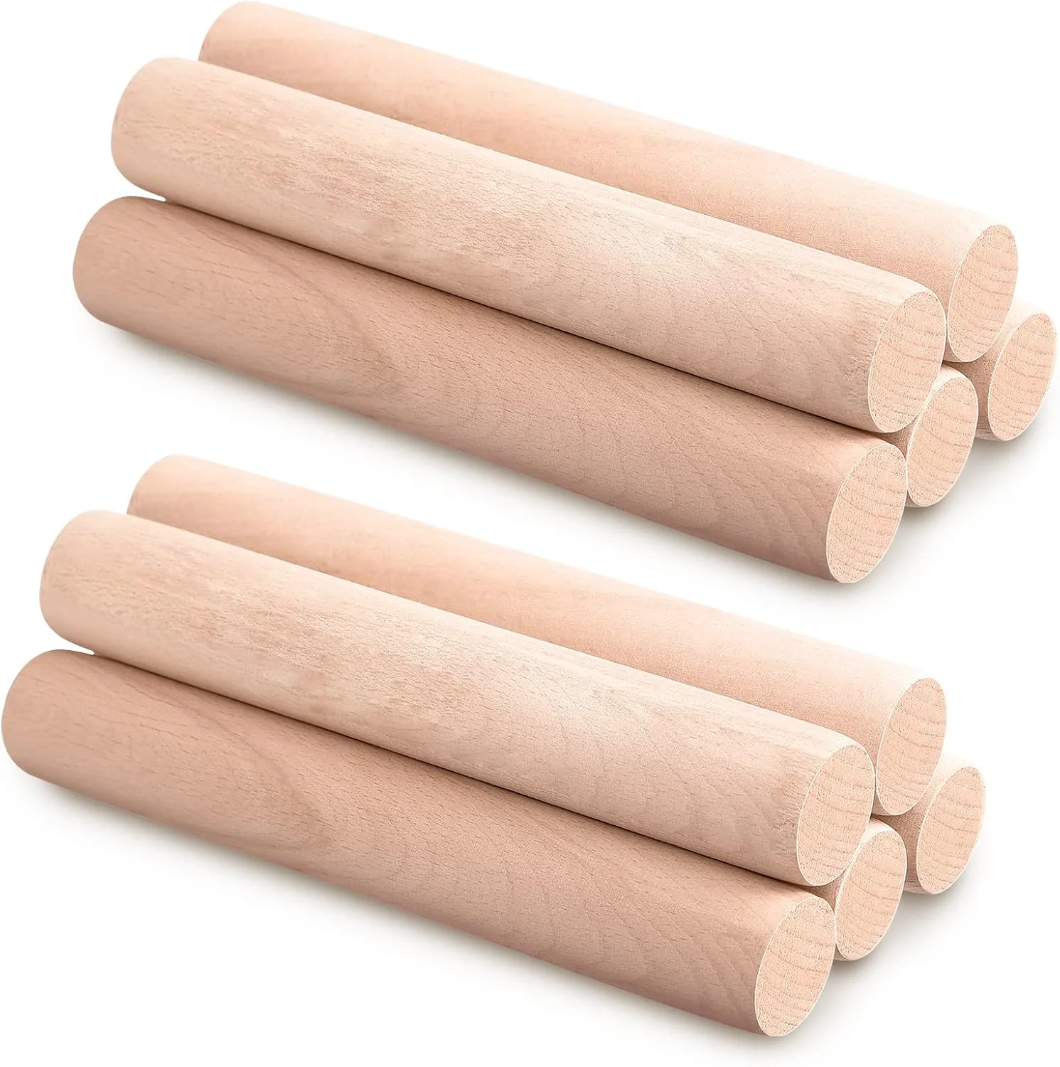 Reusable Patelai 10 Pieces Small Wooden Rolling Pin Dumpling Dough Roller Wooden Mini Rolling Pins Kitchen Utensil Tool for Fondant Pasta Bread Pastry Cookies Pizza Pie Cylinder Style 6.3 Inch Innovative