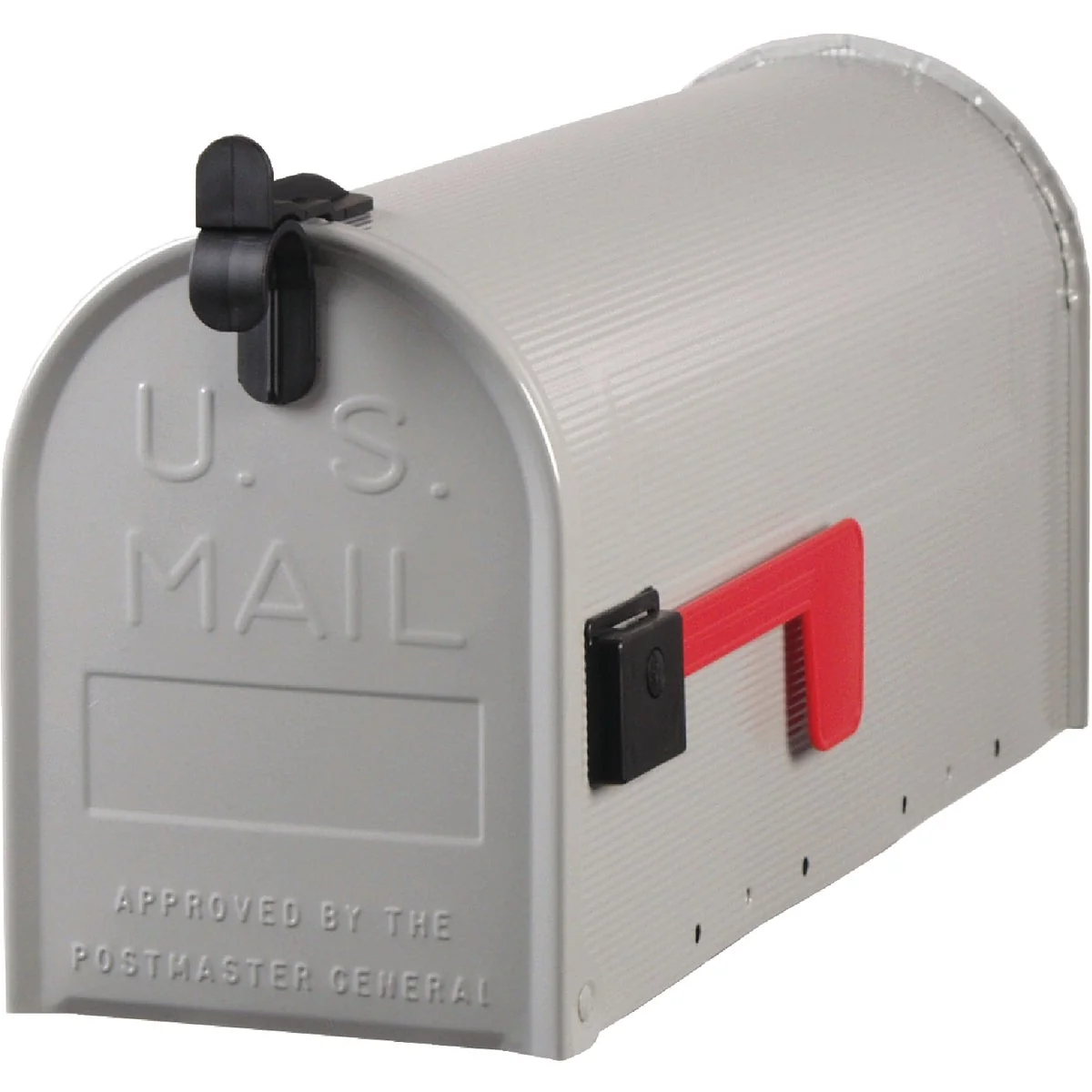 Sophisticated Gibraltar Grayson T1 Gray Steel Rural Post Mount Mailbox Traditional