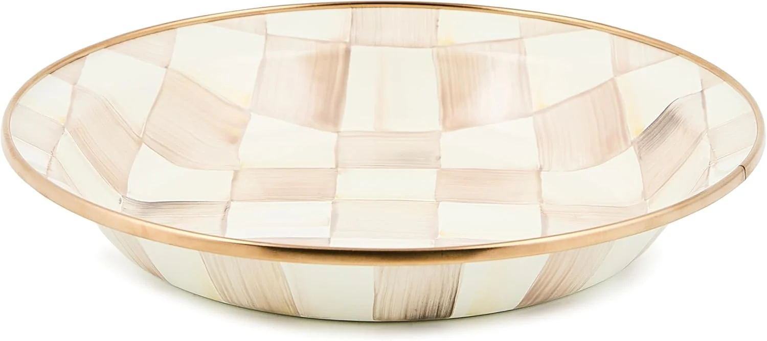 Flexible MACKENZIE-CHILDS Mocha Check Pie Plate Professional