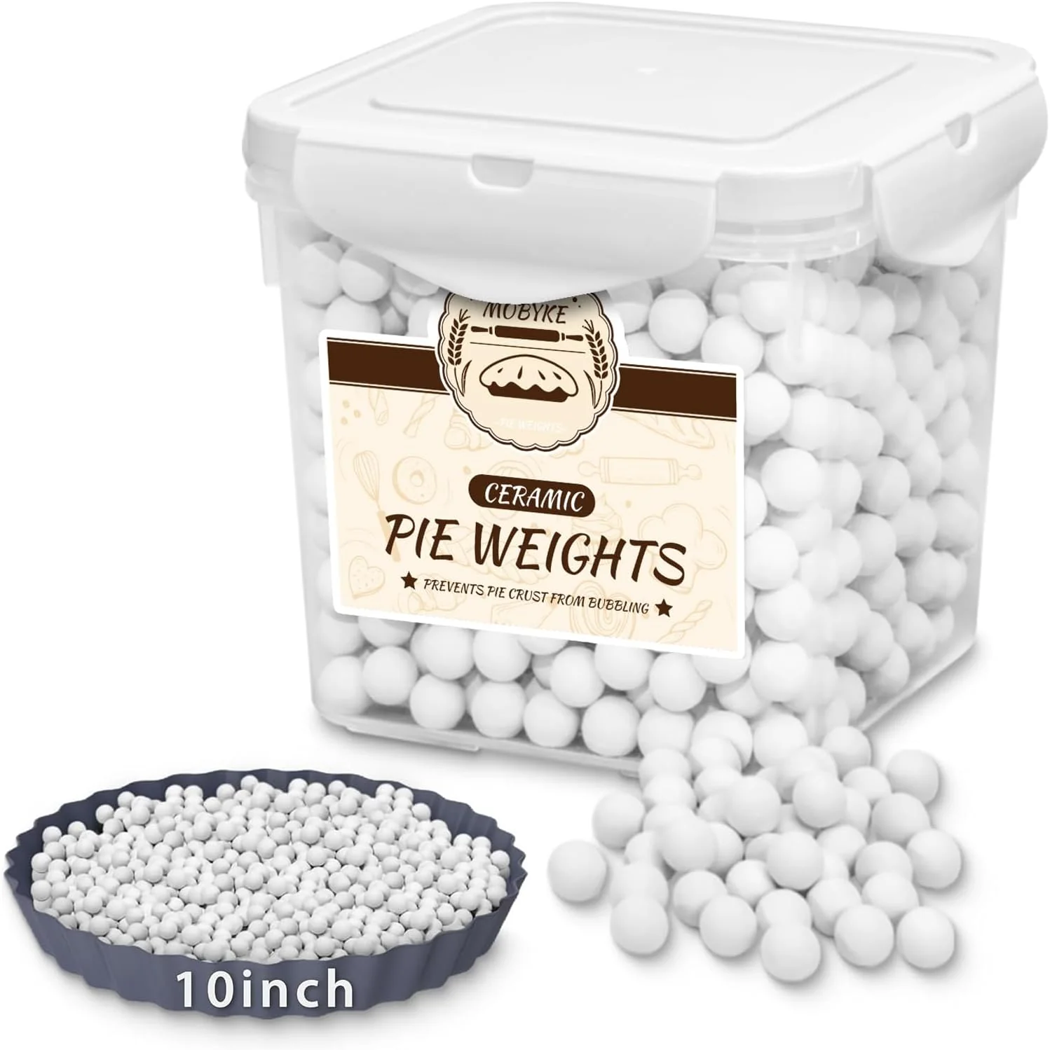 Expertly Made MOBYKE 2.2 LB Pie Weights for Blind Baking in Kitchen Exceptional