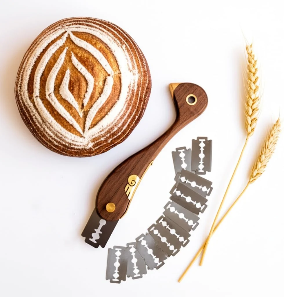 Luxury Bird Wooden Bread Lame Handcrafted Dough Scoring Knife for Sourdough Slashing Precision Scorer Tool with 10 Razor Blades World-Class