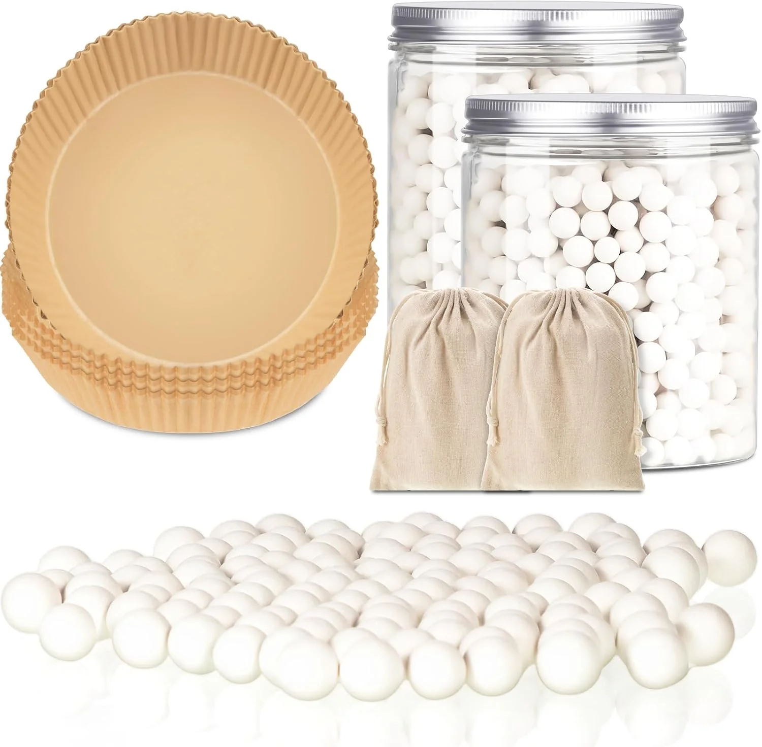Superior Patelai 2 Pcs 2 lb Pie Weights Ceramic 50 Pcs Parchment Paper White Excellent