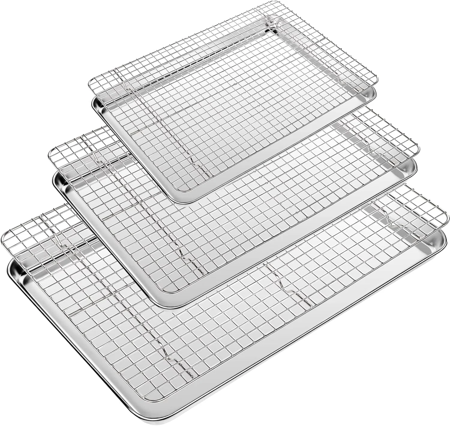 Soft Cekee Baking Sheet with Wire Rack Set of 6 3 Cookie Sheets for baking 3 Cooking Racks Consistent