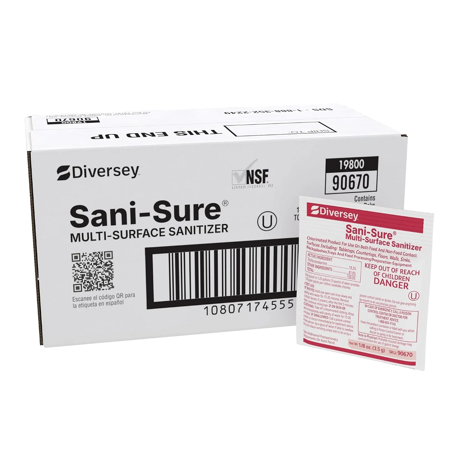 First-Class Diversey Sani-Sure Multi-Surface Sanitizer 100 x 0.125 oz Packets Lightweight