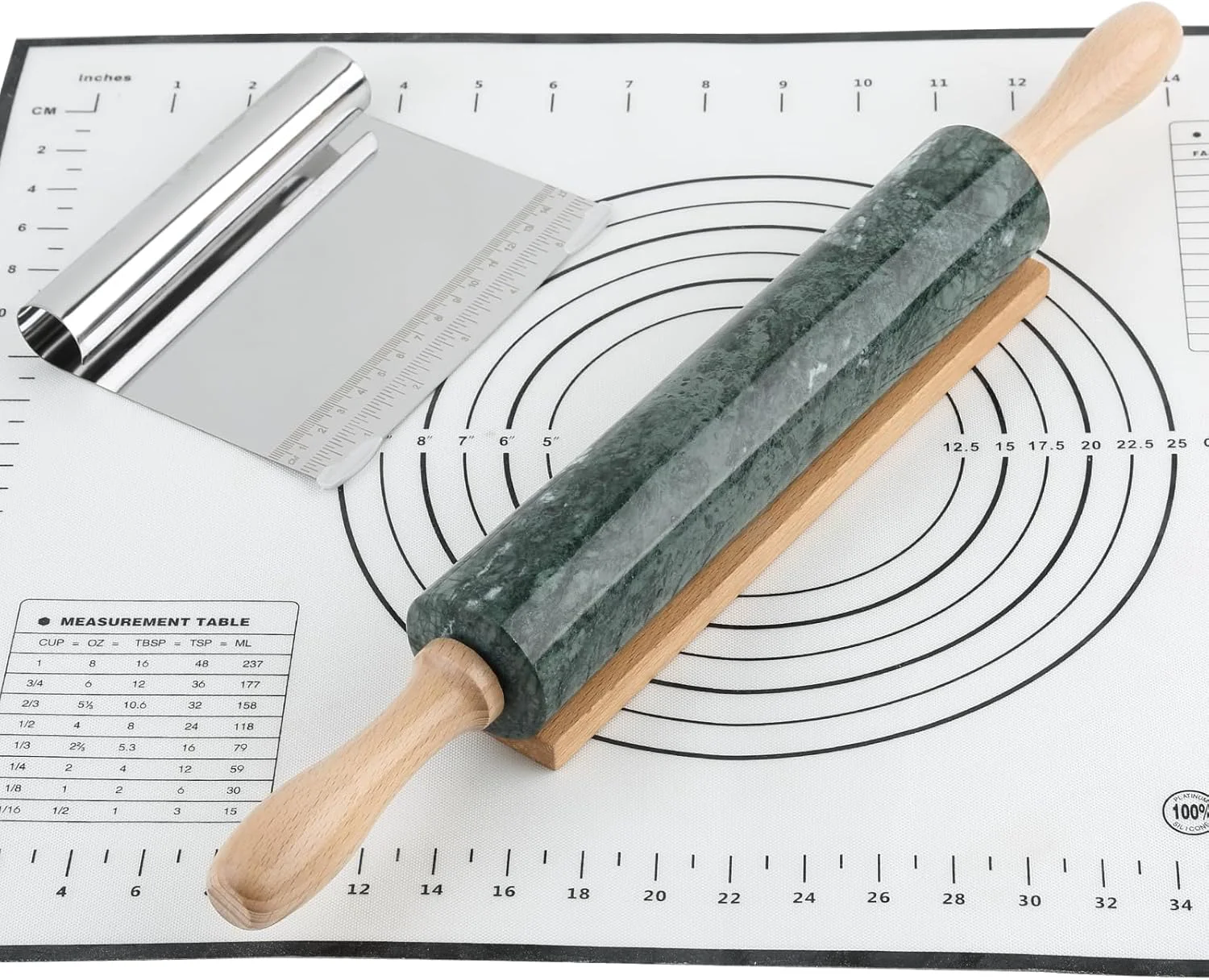Casual Koville Indian Natural Marble Rolling Pin Non-Stick Polished Dough Roller Pasta Dumpling Fondant Pie Crust Bread Pizza Dough Durable
