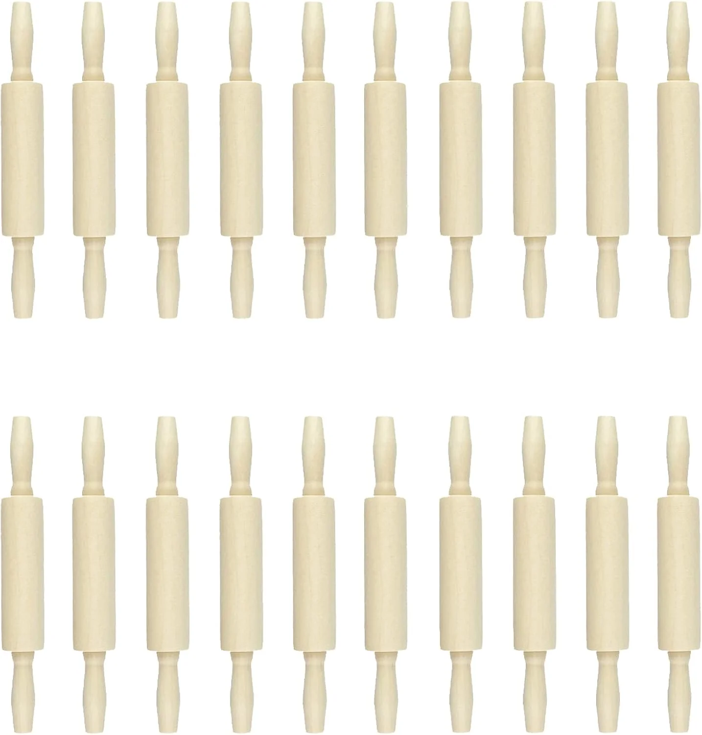 Environmentally Friendly 20 Pack Wood Small Rolling Pin for Kids 7.9 Inch Kids Rolling Pin for Home Kitchen Healthy