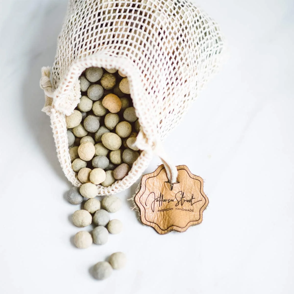 Powerful Jefferson Street Ceramics - Made in USA - Ceramic Pie Weights - Natural Clay Beads for Baking Blind Crust - 2.4 lbs with Mesh Bag Premium Material