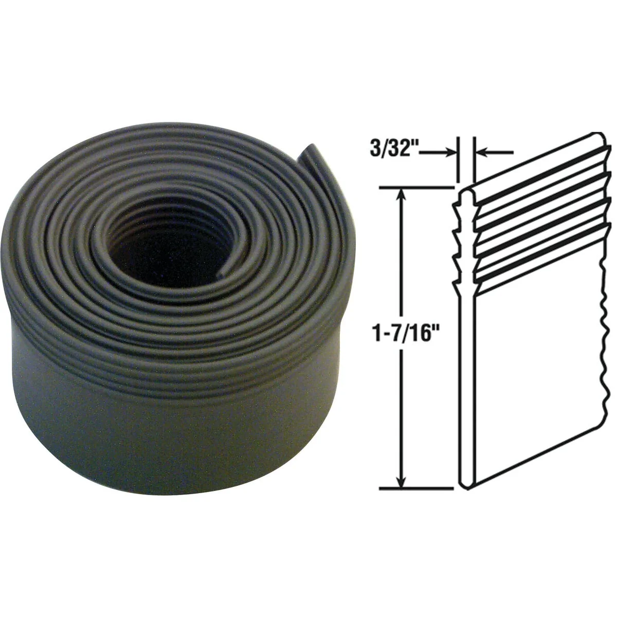 Trendy Prime-Line 1-7 16 In. x 36 In. Gray Flat Bottom Shower Door Seal Easy-to-Use