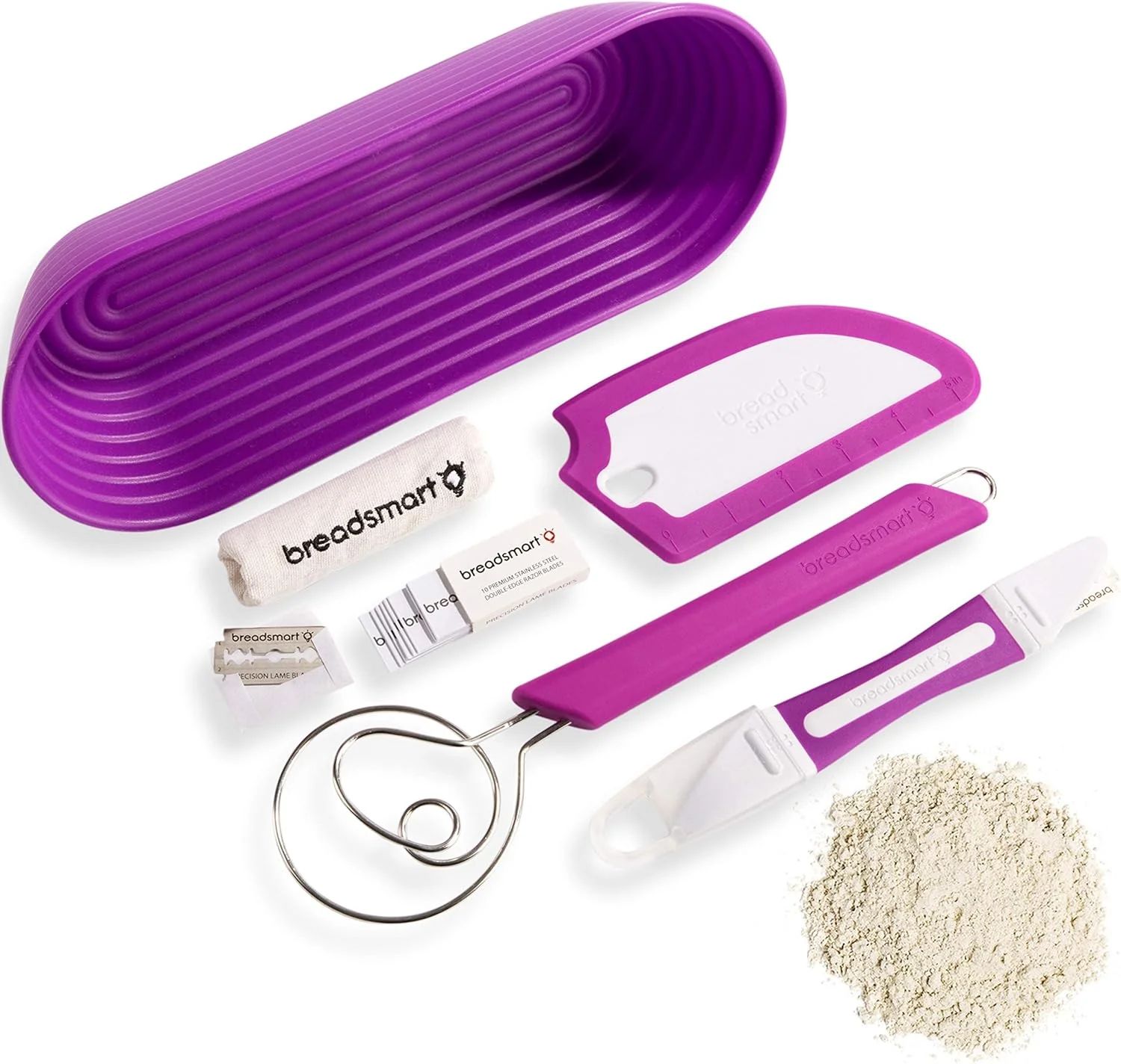User-Friendly Artisan Bread Making Kit - 5PC Sourdough Bread Baking Supplies Set - Lame Scraper Whisk Banneton Bread Proofing Basket Cotton Liner Exclusive