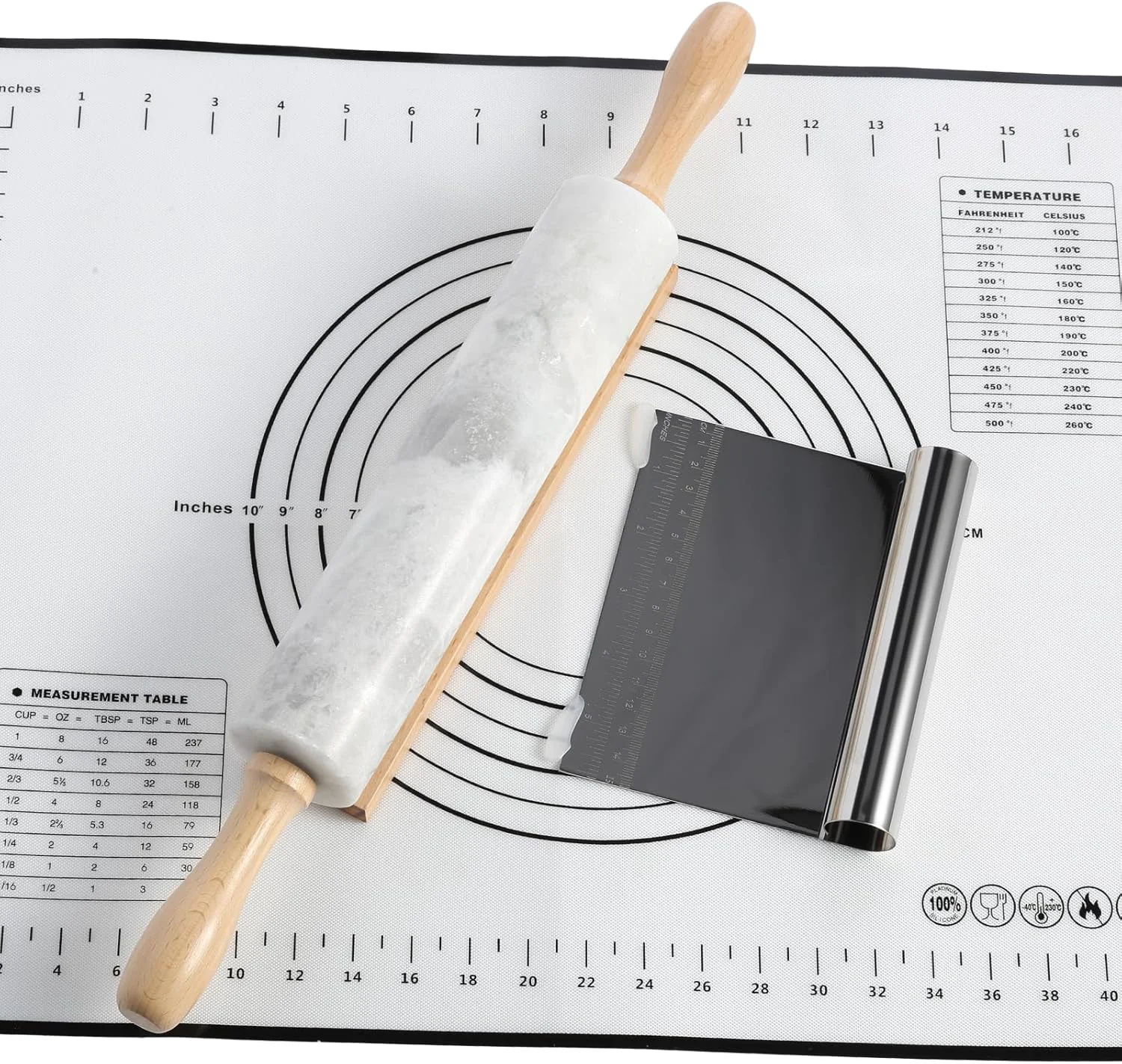Excellent Koville African Natural Marble Rolling Pin Non-Stick Polished Dough Roller Pasta Dumpling Fondant Pie Crust Bread Pizza Dough Clean