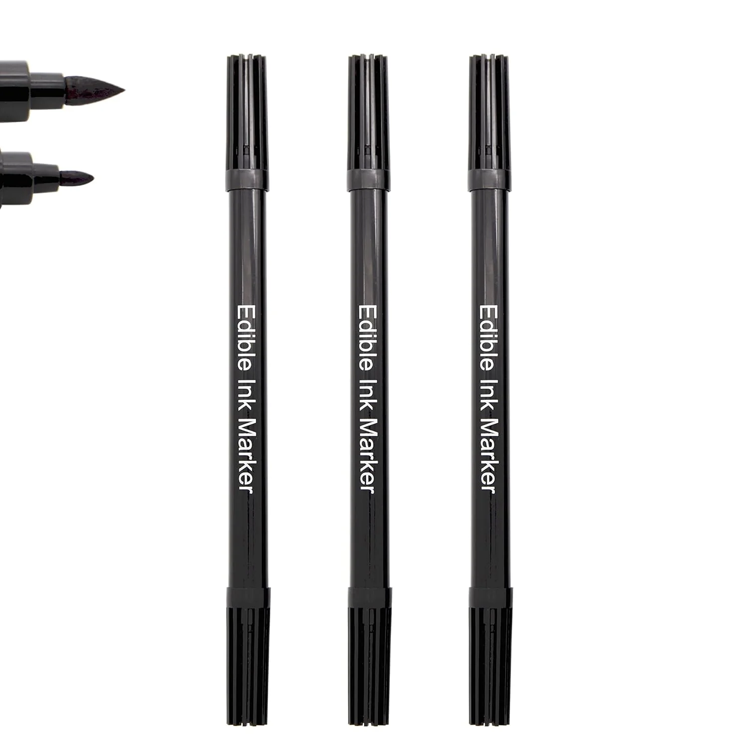 Responsible Dual Tips Food Coloring Pens，3PCS Black Color Food Grade and Edible Marker Gourmet Writers for Decorating Fondant Cakes Cookies Frosting Reusable