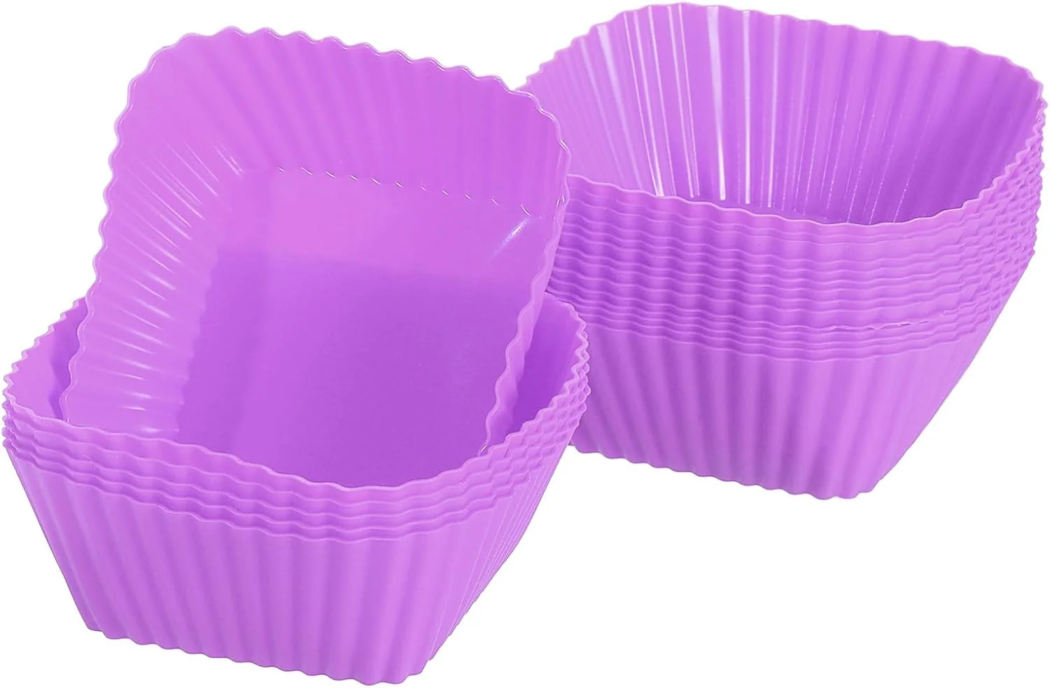 Certified uxcell 18Pcs Silicone Square Baking Cups Purple Reusable for Birthday Parties Celebratory Events Contemporary